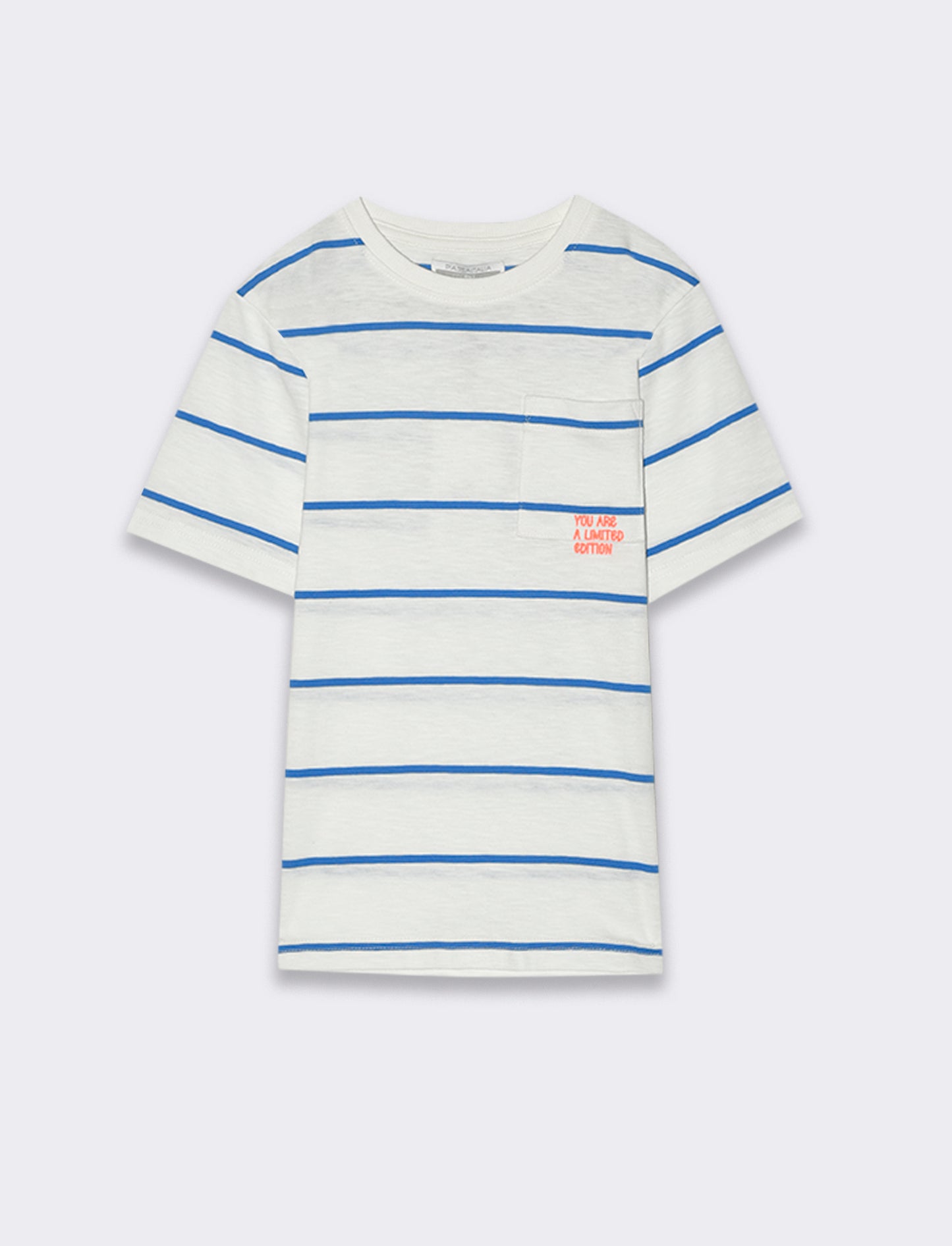 T-shirt rogato blu da bambino - Righe