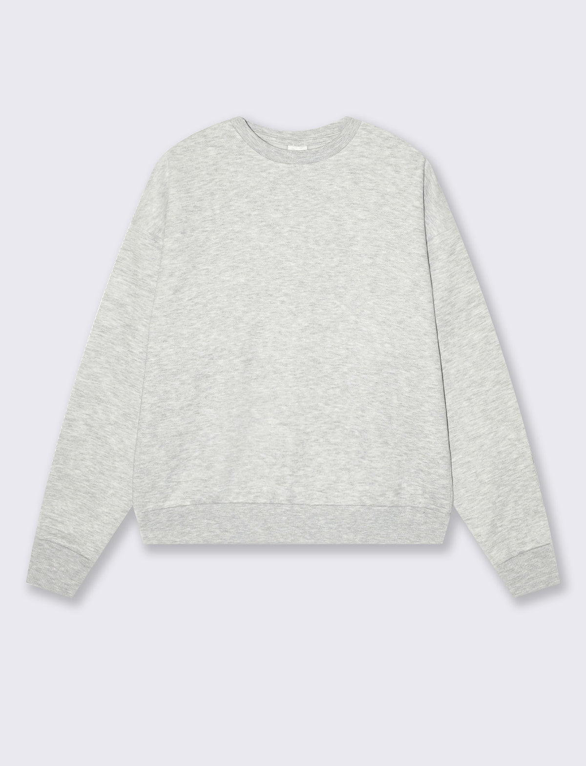 Felpa paricollo con spalle scese - Grigio chiaro mel.