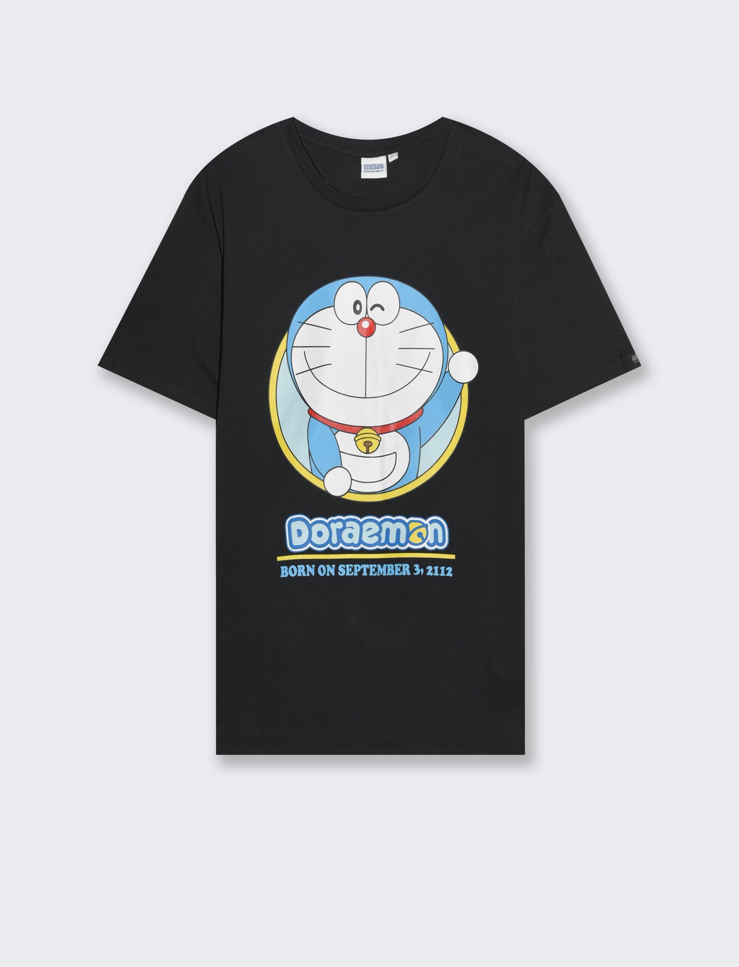 T-shirt stampa doraemon da uomo - Nero
