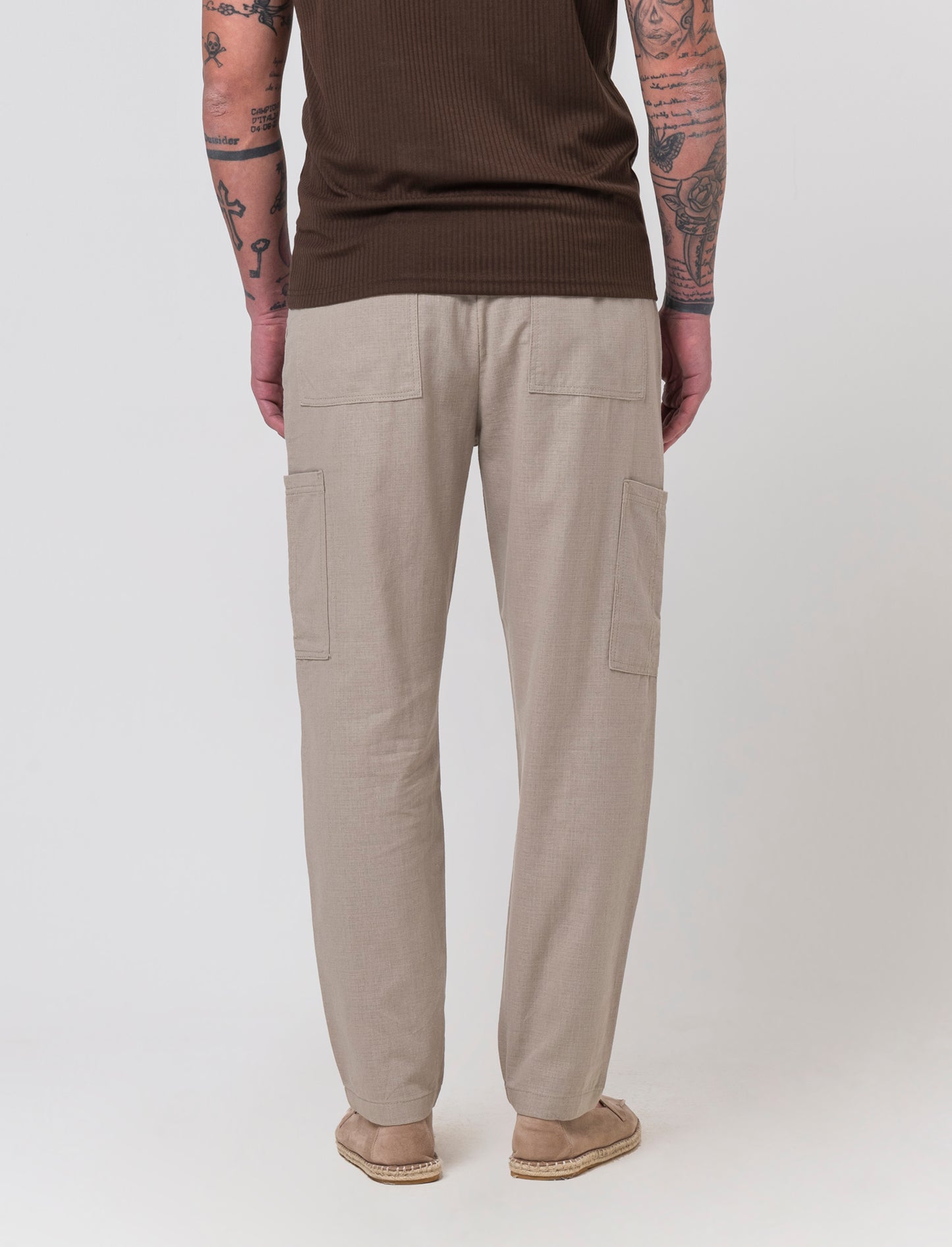 Pantaloni cargo in tessuto armaturato da uomo - Verde salvia