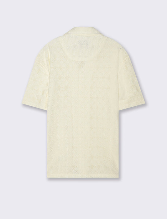 Man's open structure shirt - White