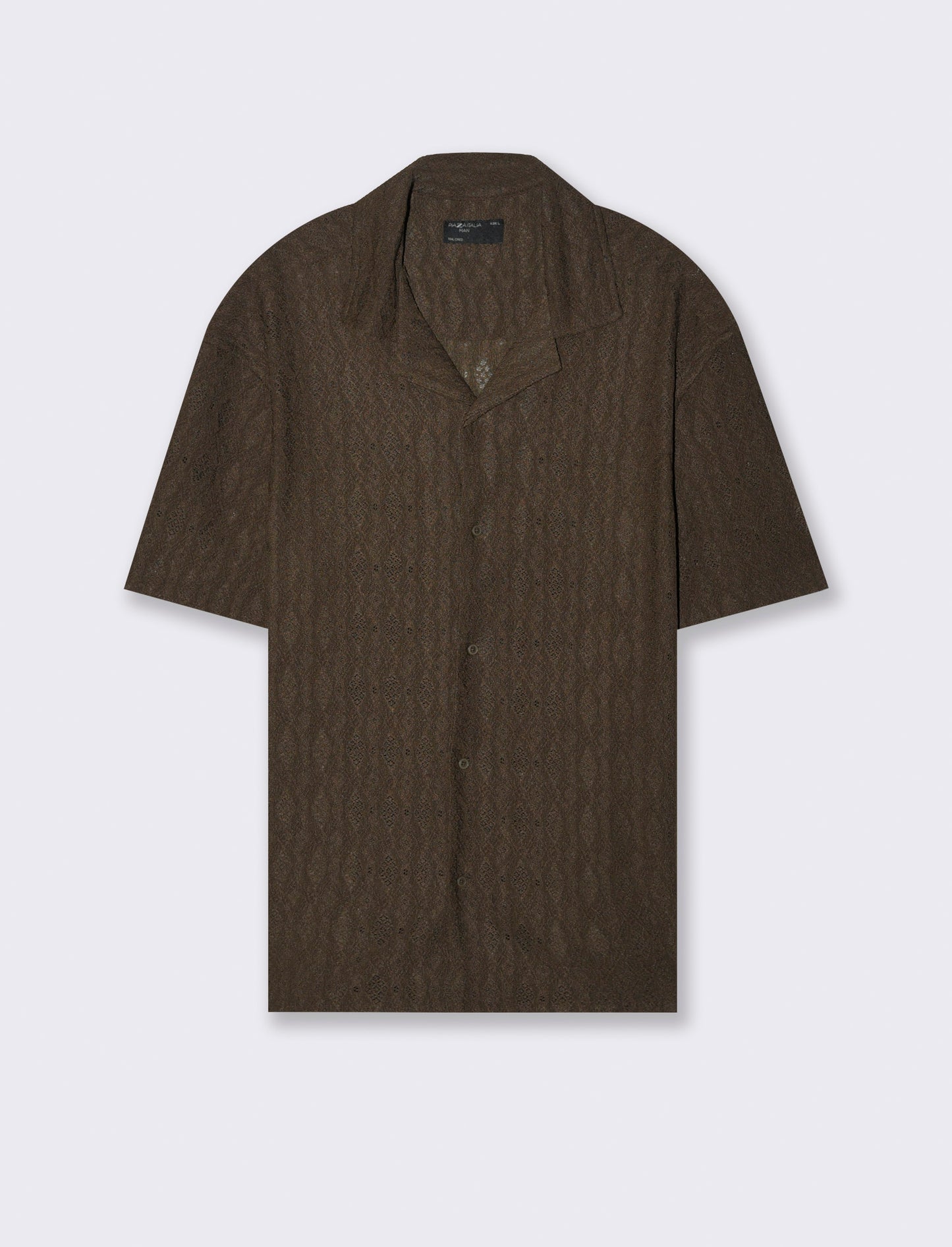 Camicia con struttura aperta da uomo - Moro