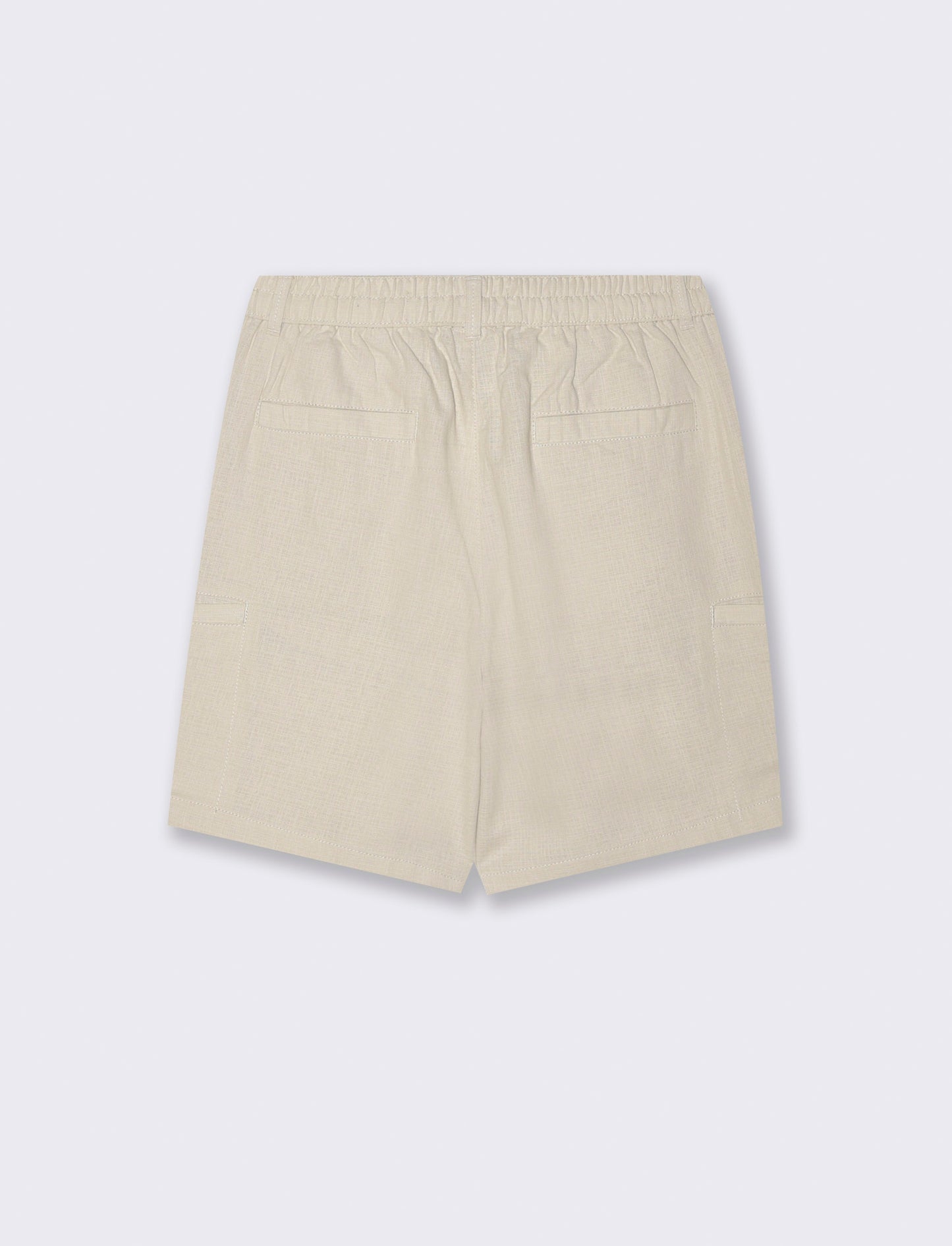 Bermuda cargo in tessuto armaturato da uomo - Beige ecru