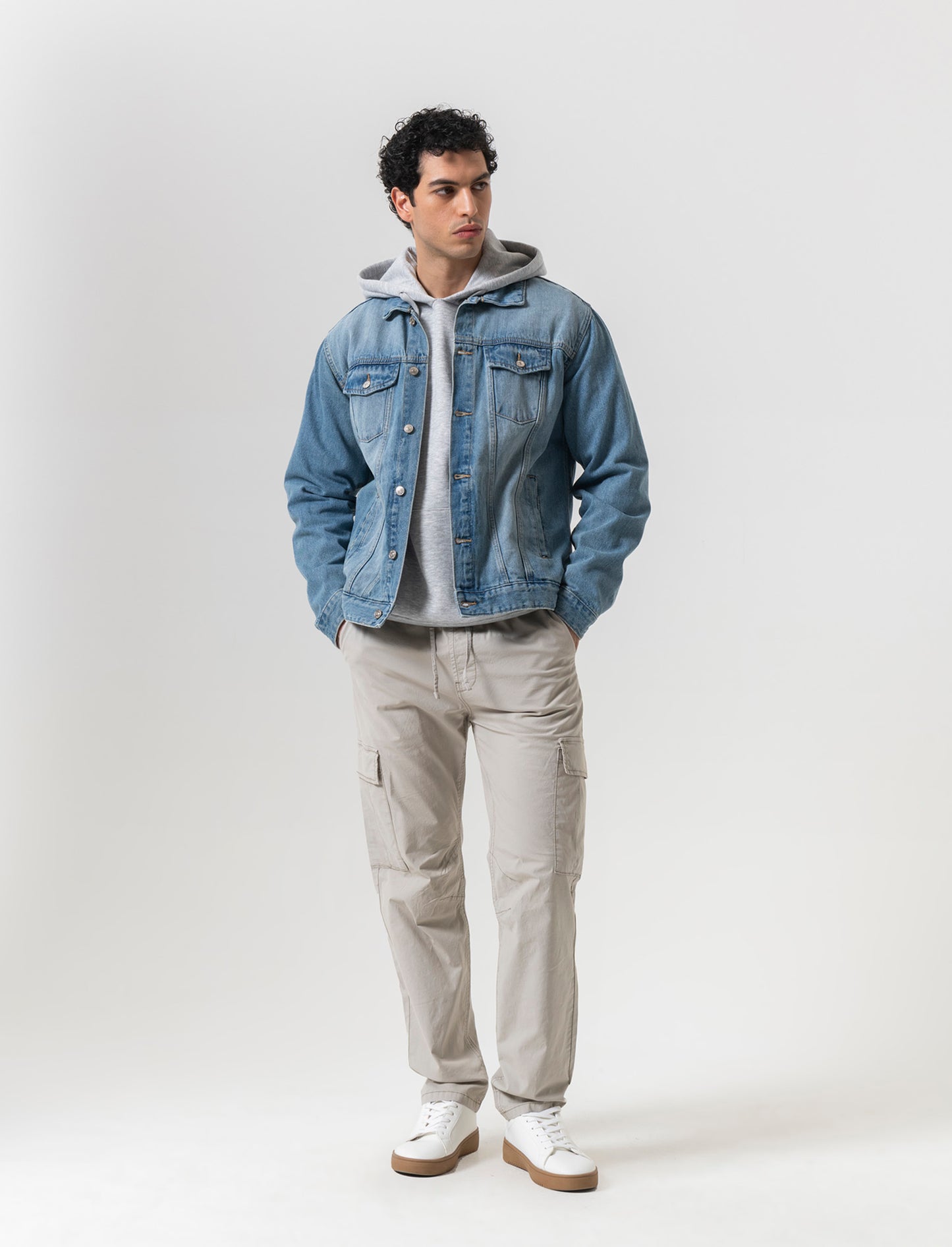 Pantaloni cargo straight fit da uomo - Verde salvia