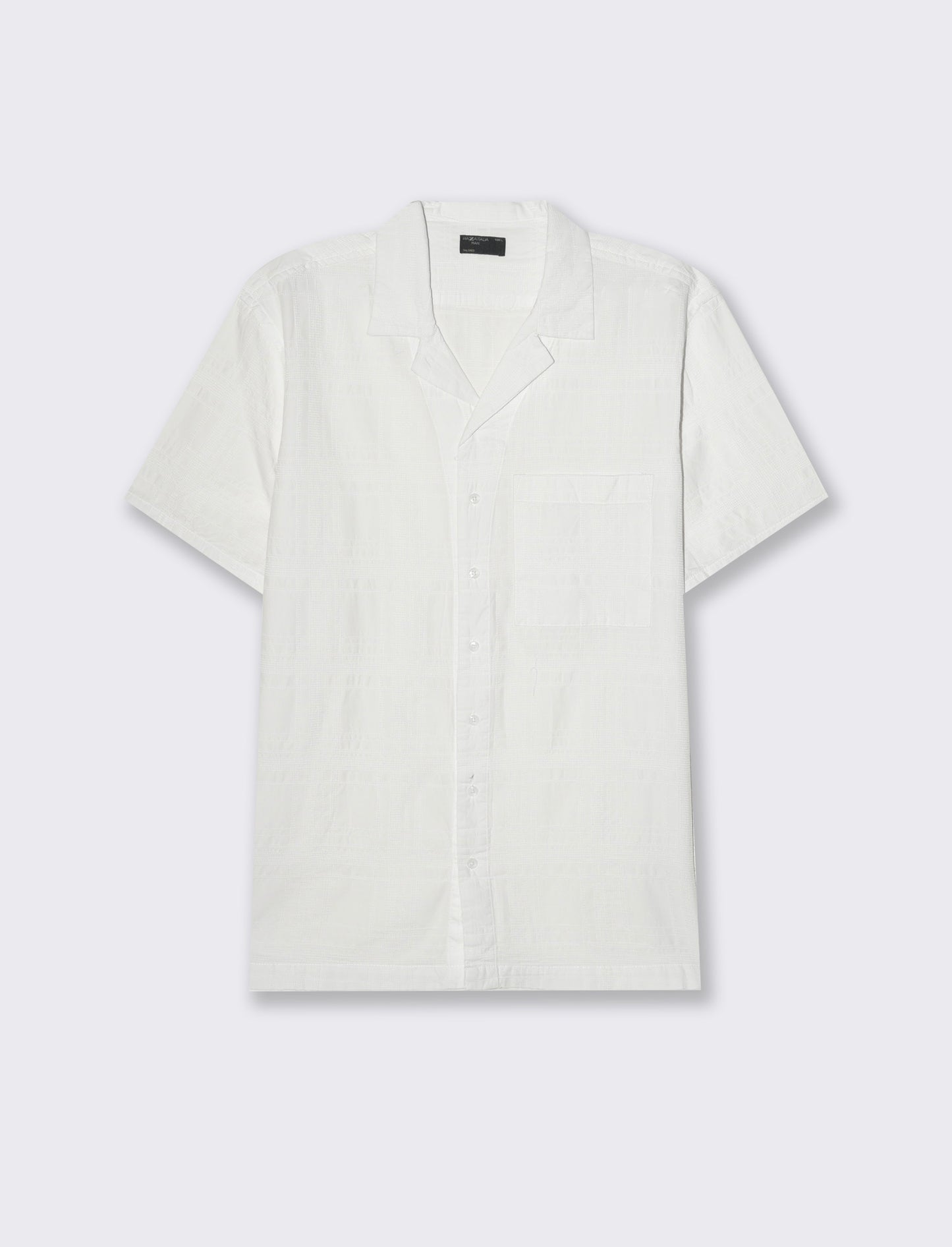 Camicia jacquard effetto quadri da uomo - Bianco