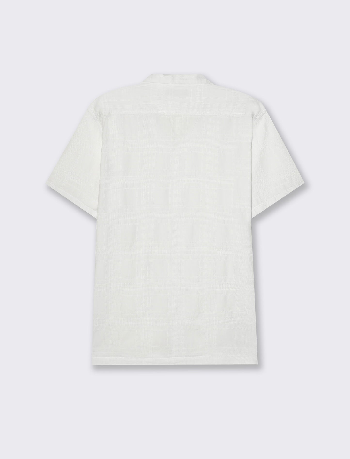 Camicia jacquard effetto quadri da uomo - Bianco