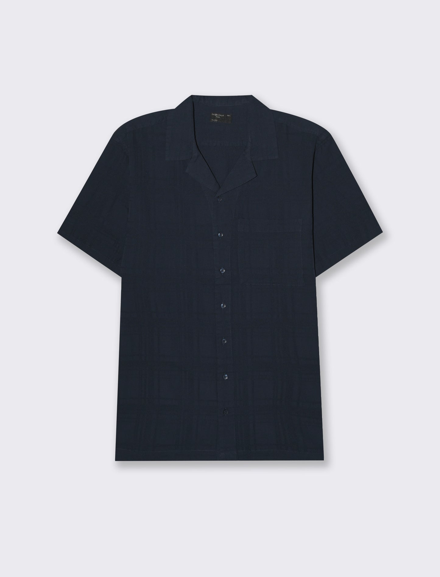 Camicia jacquard effetto quadri da uomo - Blu