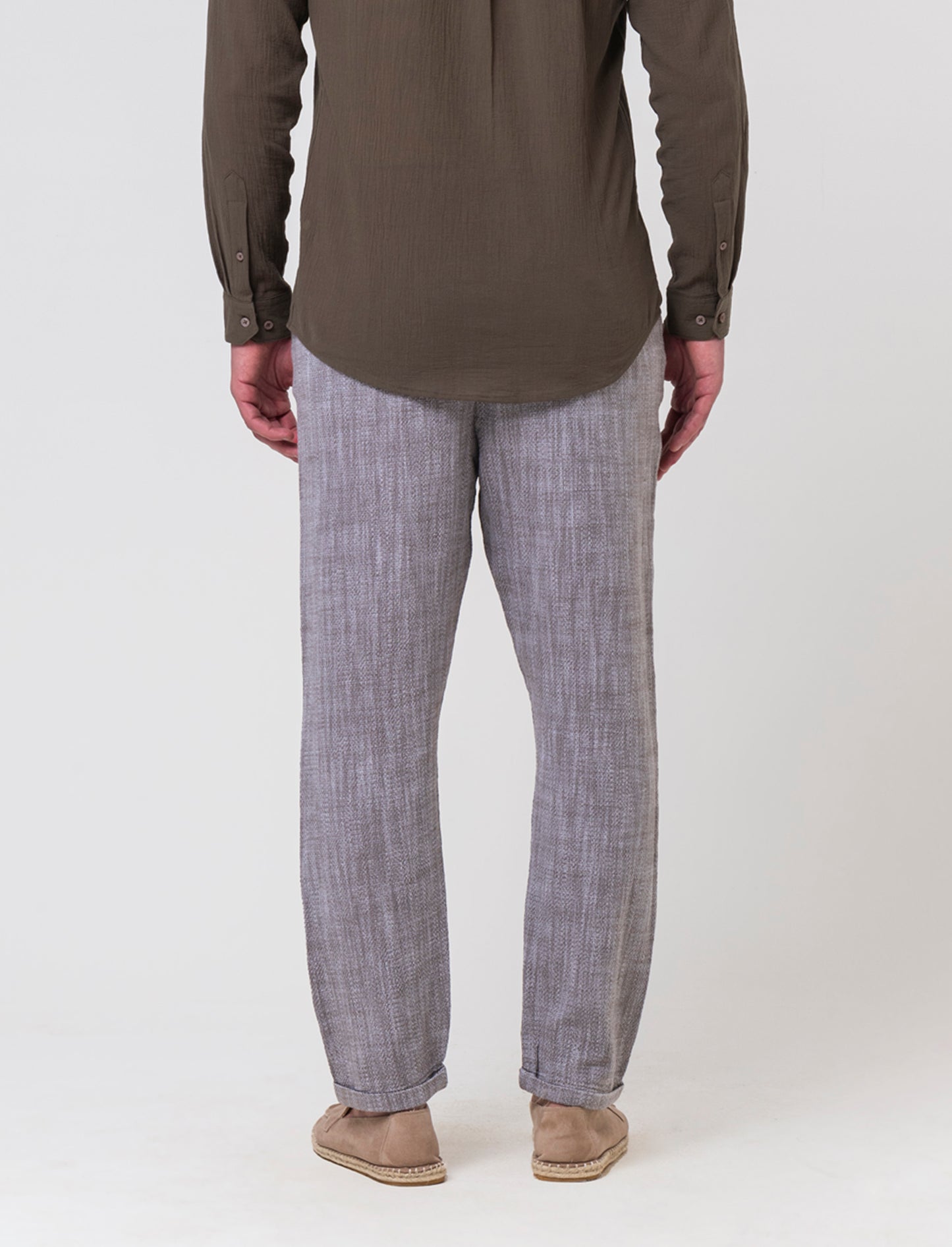 Pantaloni jogger tessuto strutturato da uomo - Grigio fango