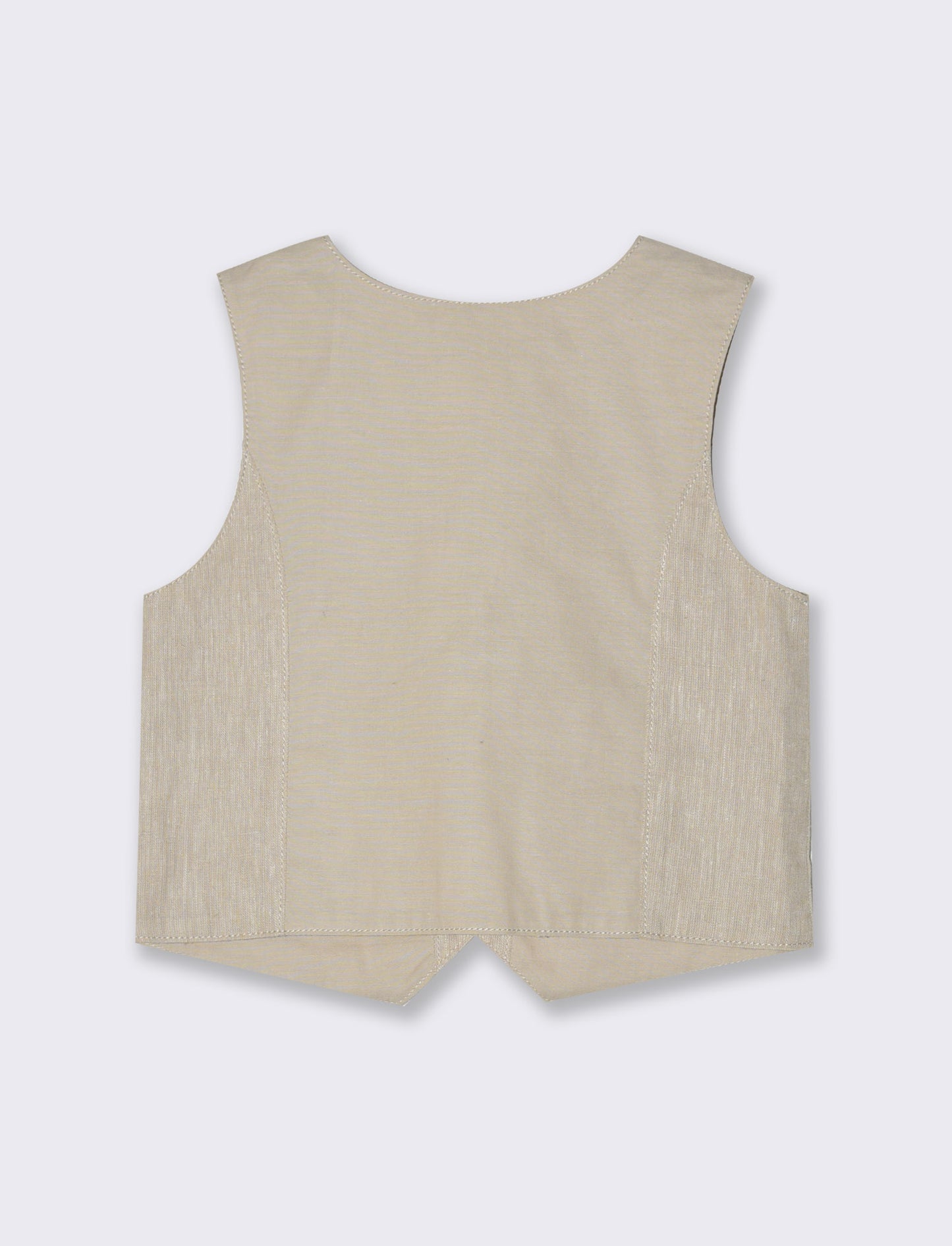 Gilet misto lino da neonato - Beige