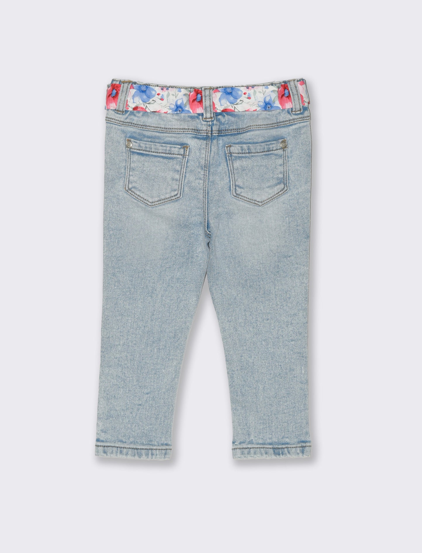 Jeans con cintura a fantasia da neonata - Denim