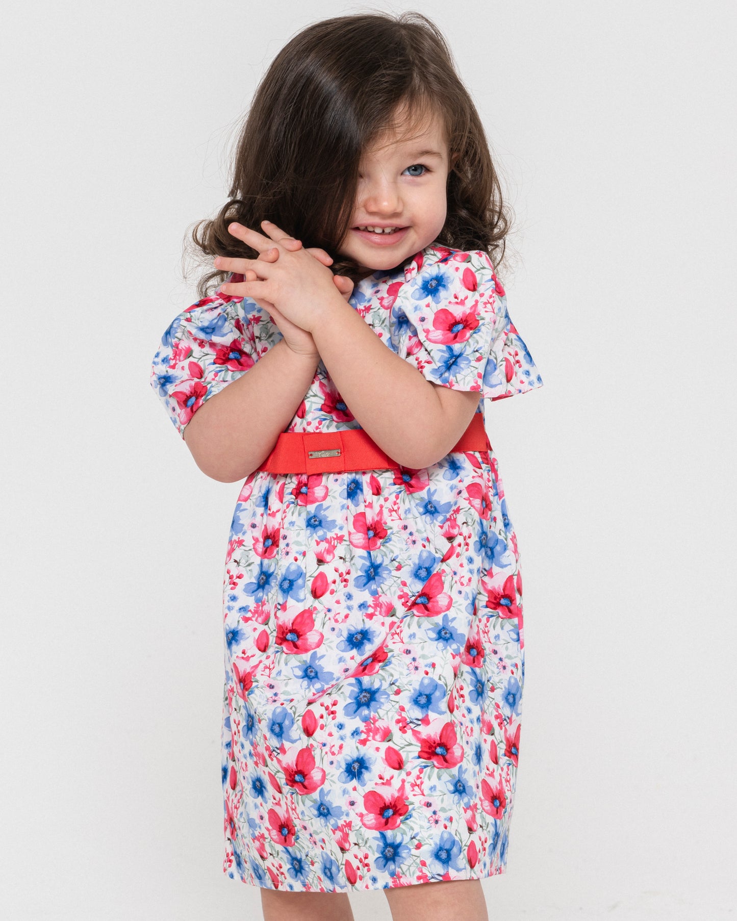 baby girl's floral dress with bow - Multicolor