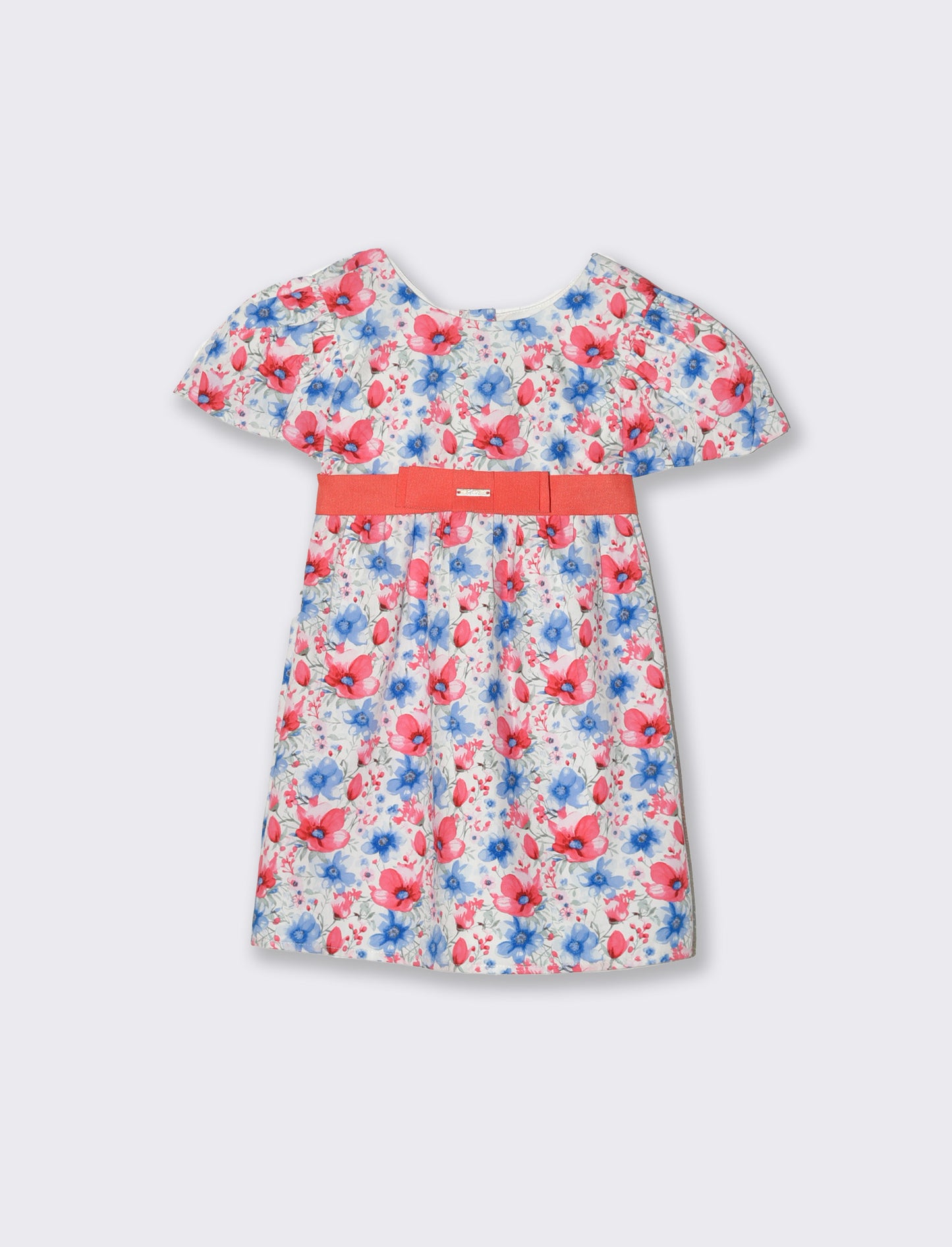 baby girl's floral dress with bow - Multicolor