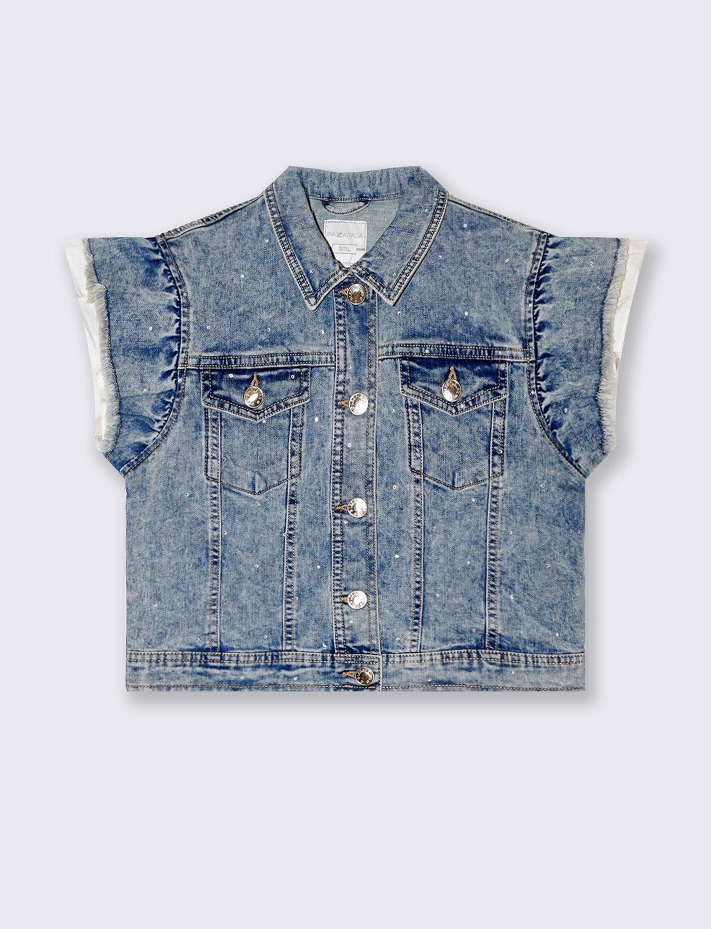 Giubbotto denim strass da bambina - Denim