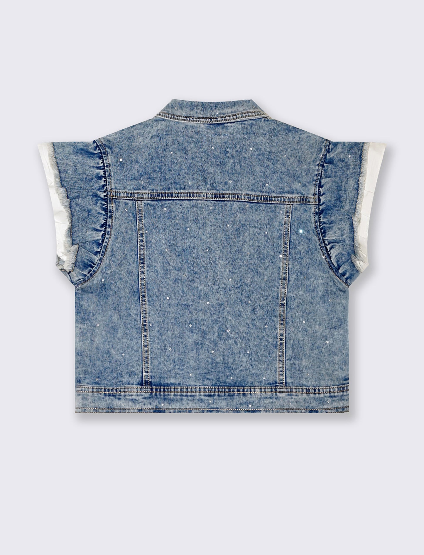 Giubbotto denim strass da bambina - Denim