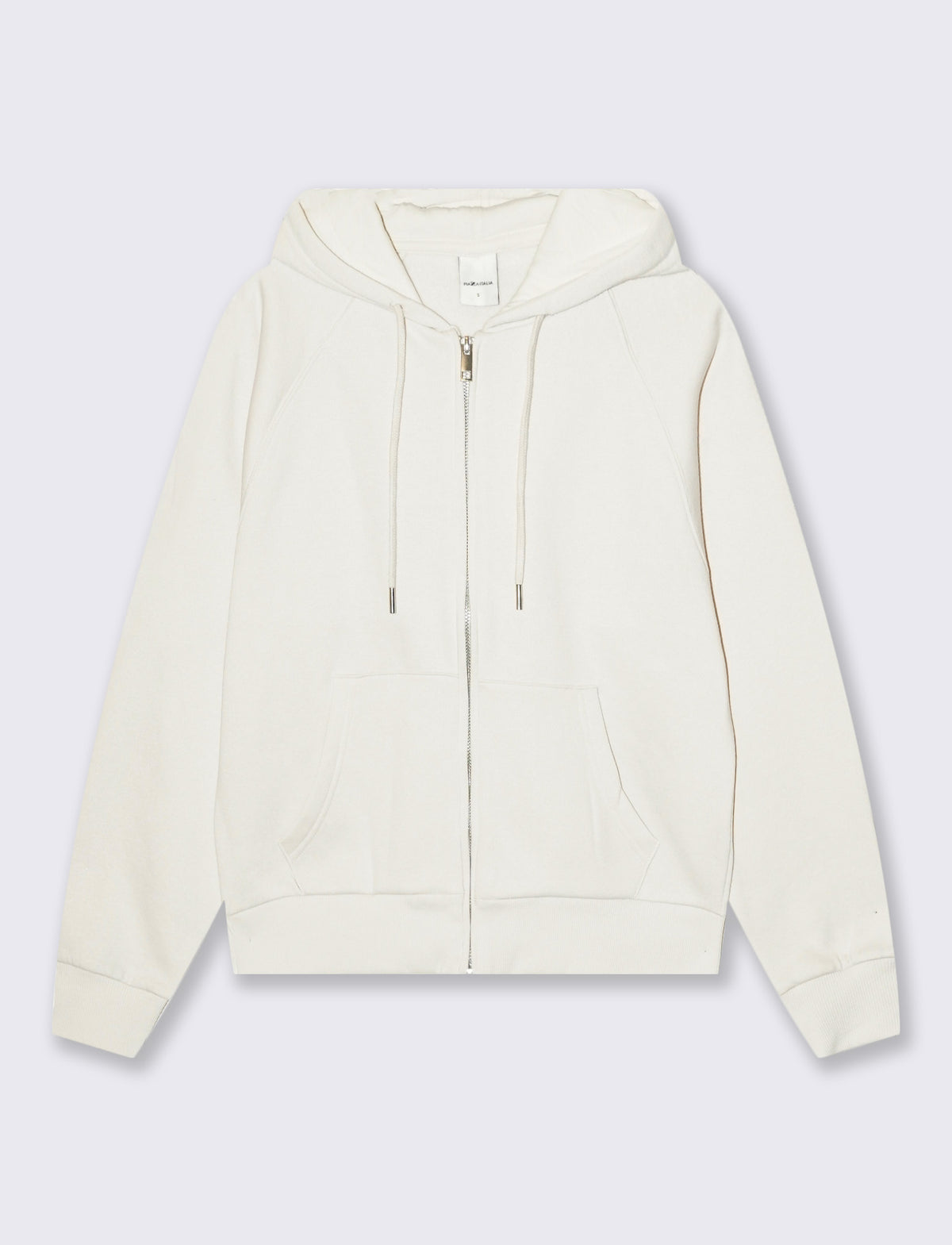 FELPA CON ZIP E CAPPUCCIO - Avorio