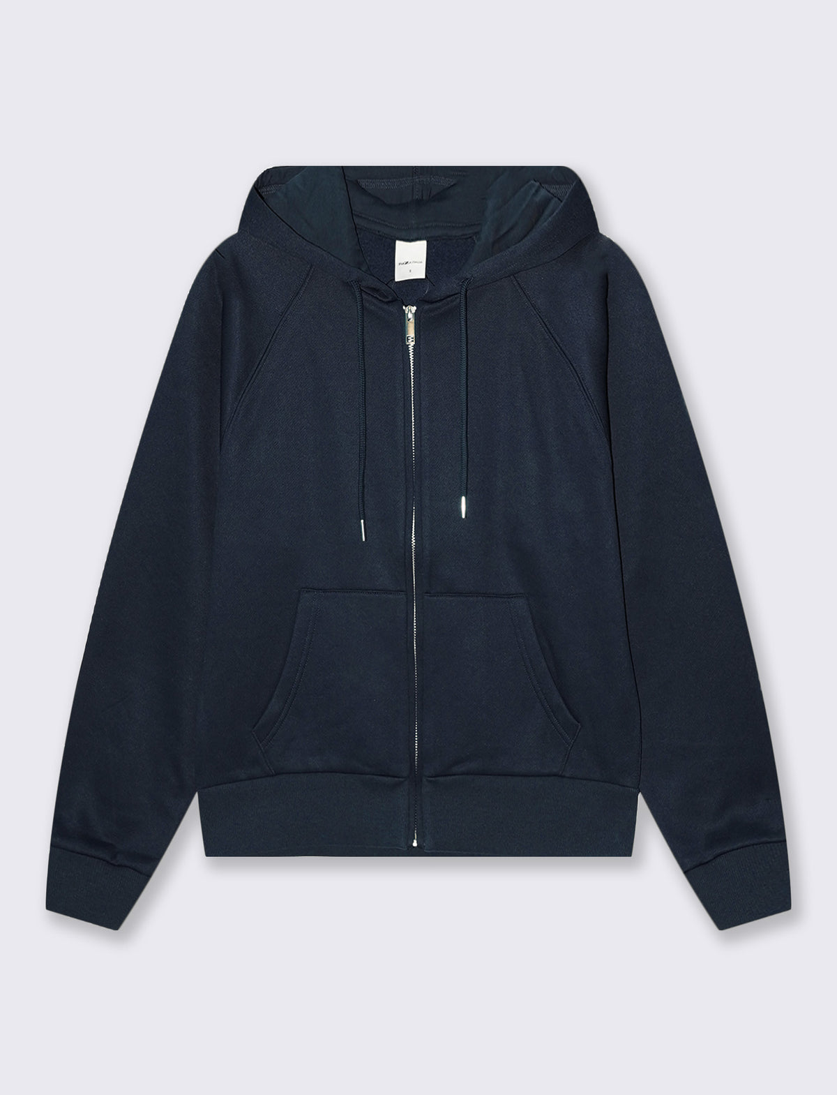 FELPA CON ZIP E CAPPUCCIO - Blu