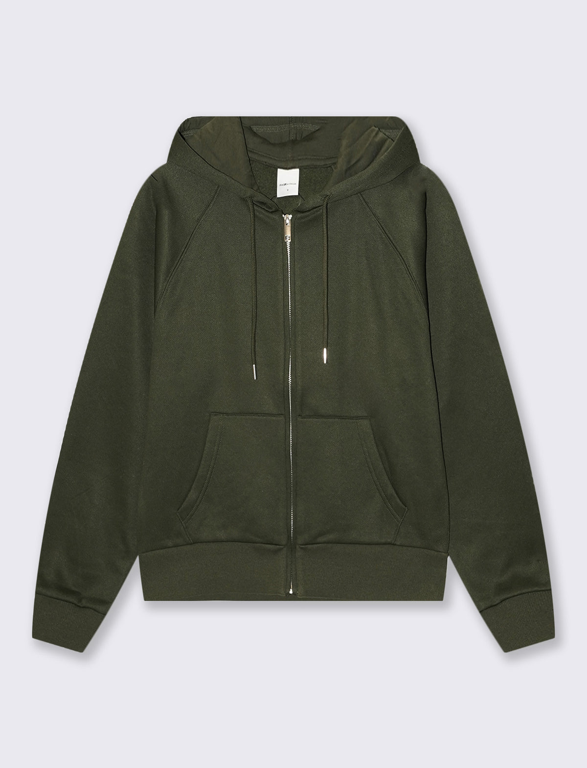 FELPA CON ZIP E CAPPUCCIO - Verde foresta