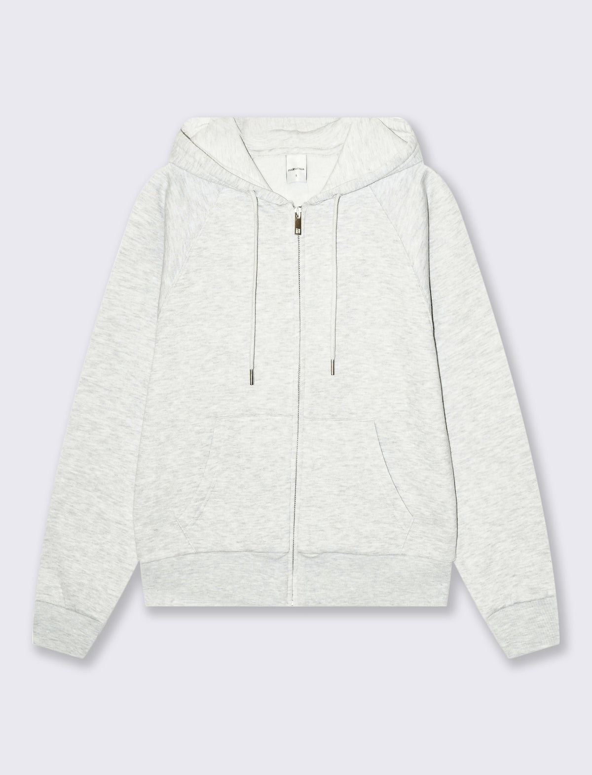 FELPA CON ZIP E CAPPUCCIO - Grigio chiaro mel.
