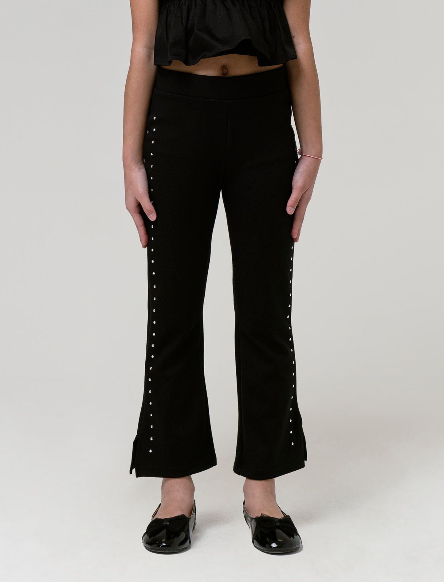 Leggings modello flare da bambina - Nero