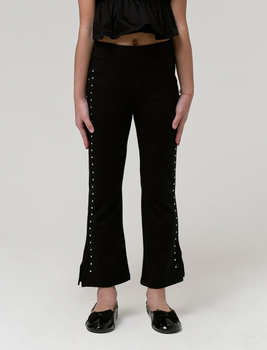 Leggings modello flare da bambina - Nero