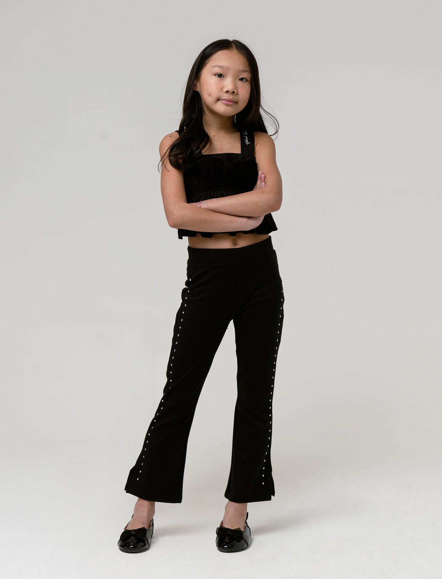 Leggings modello flare da bambina - Nero