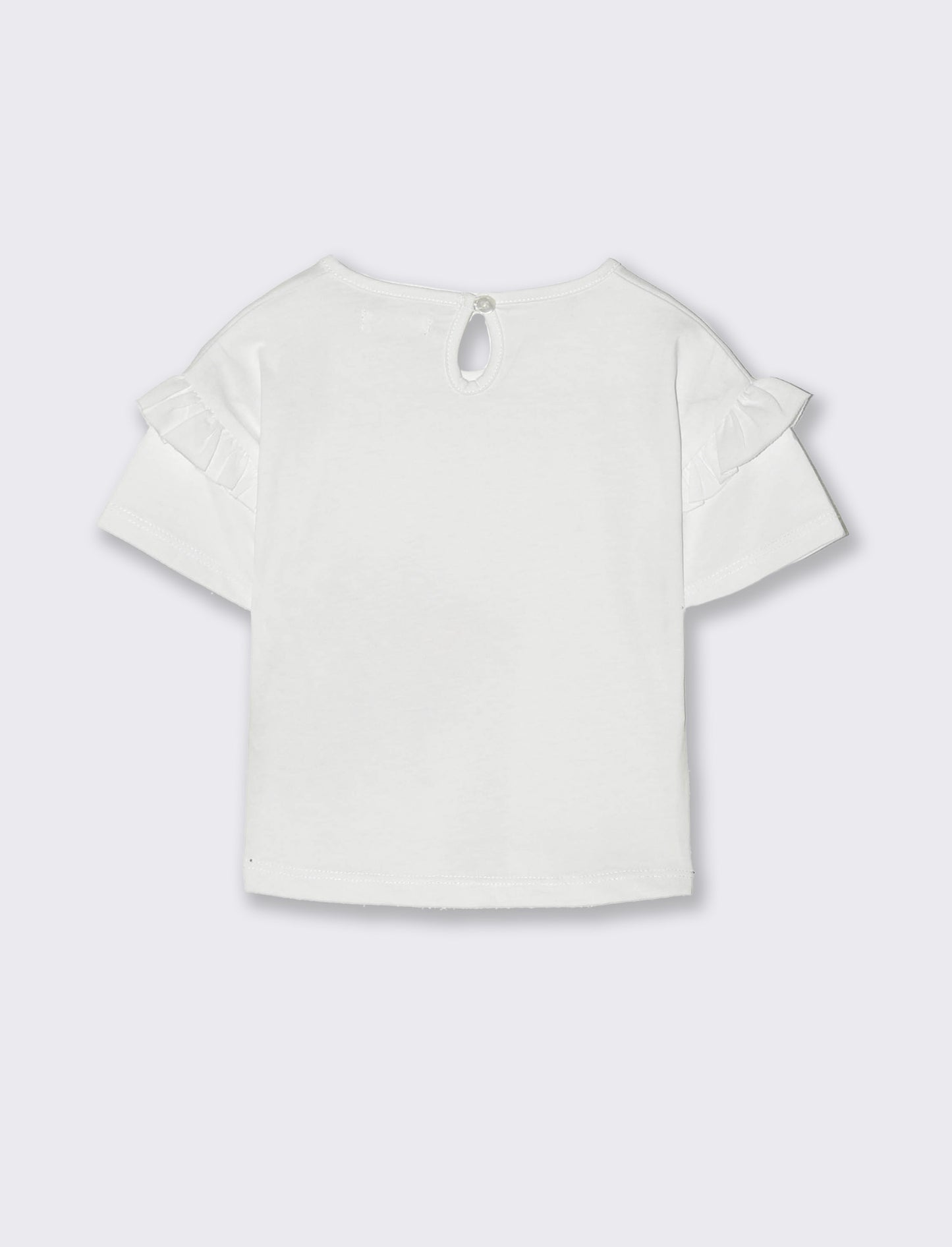 T-shirt con stampa e strass da neonata - Bianco