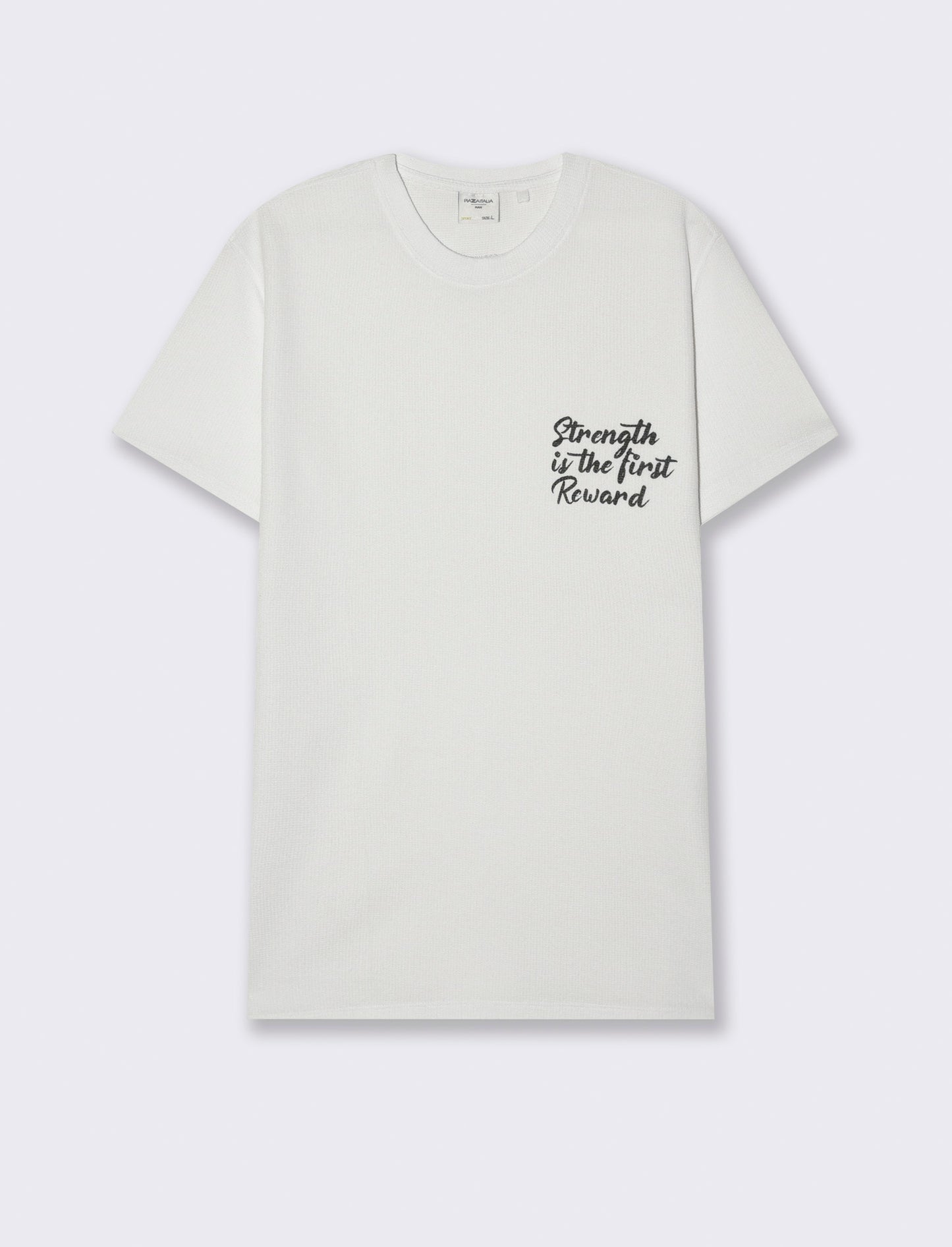 T-shirt waffle boxy fit da uomo - Bianco