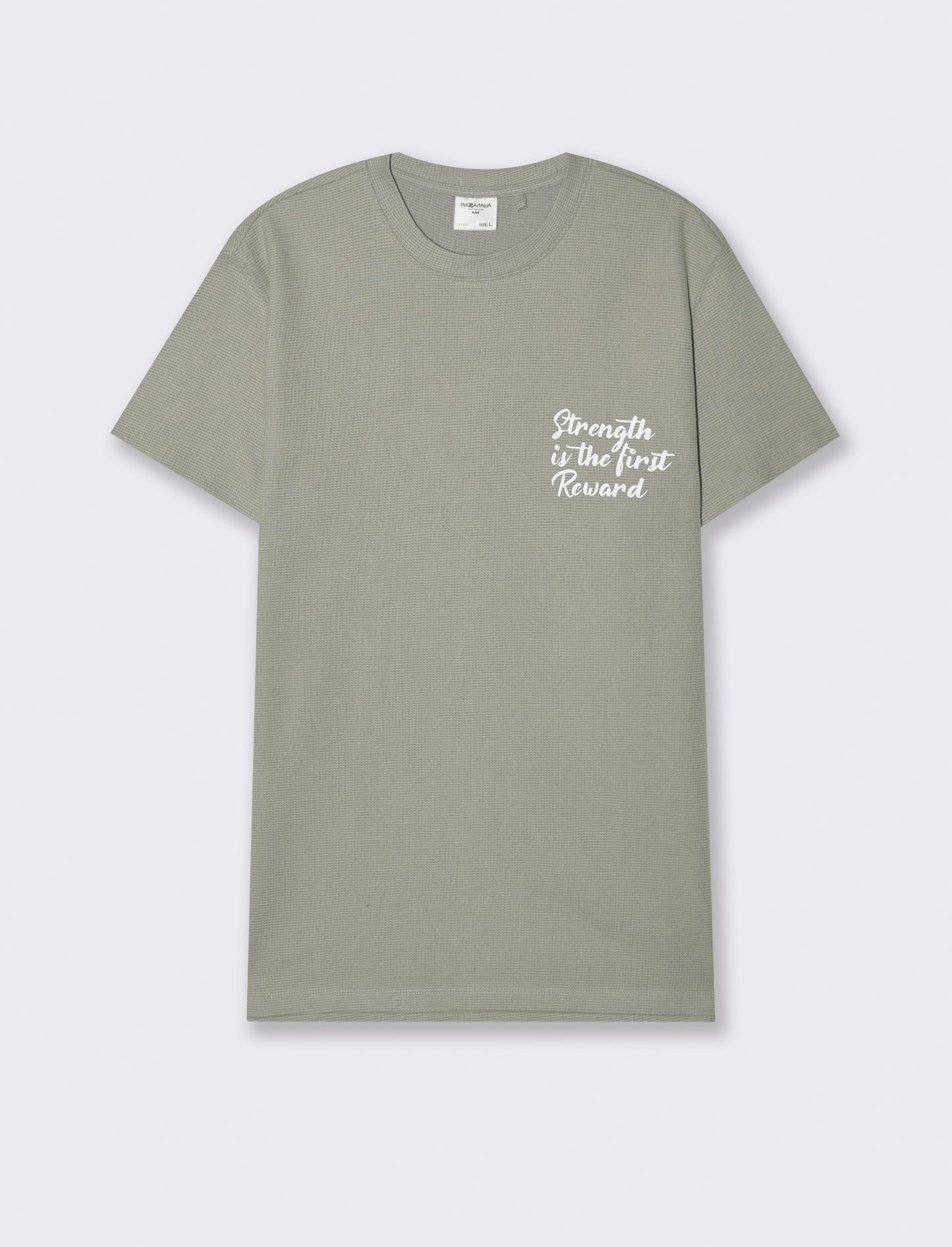 T-shirt waffle boxy fit da uomo - Verde