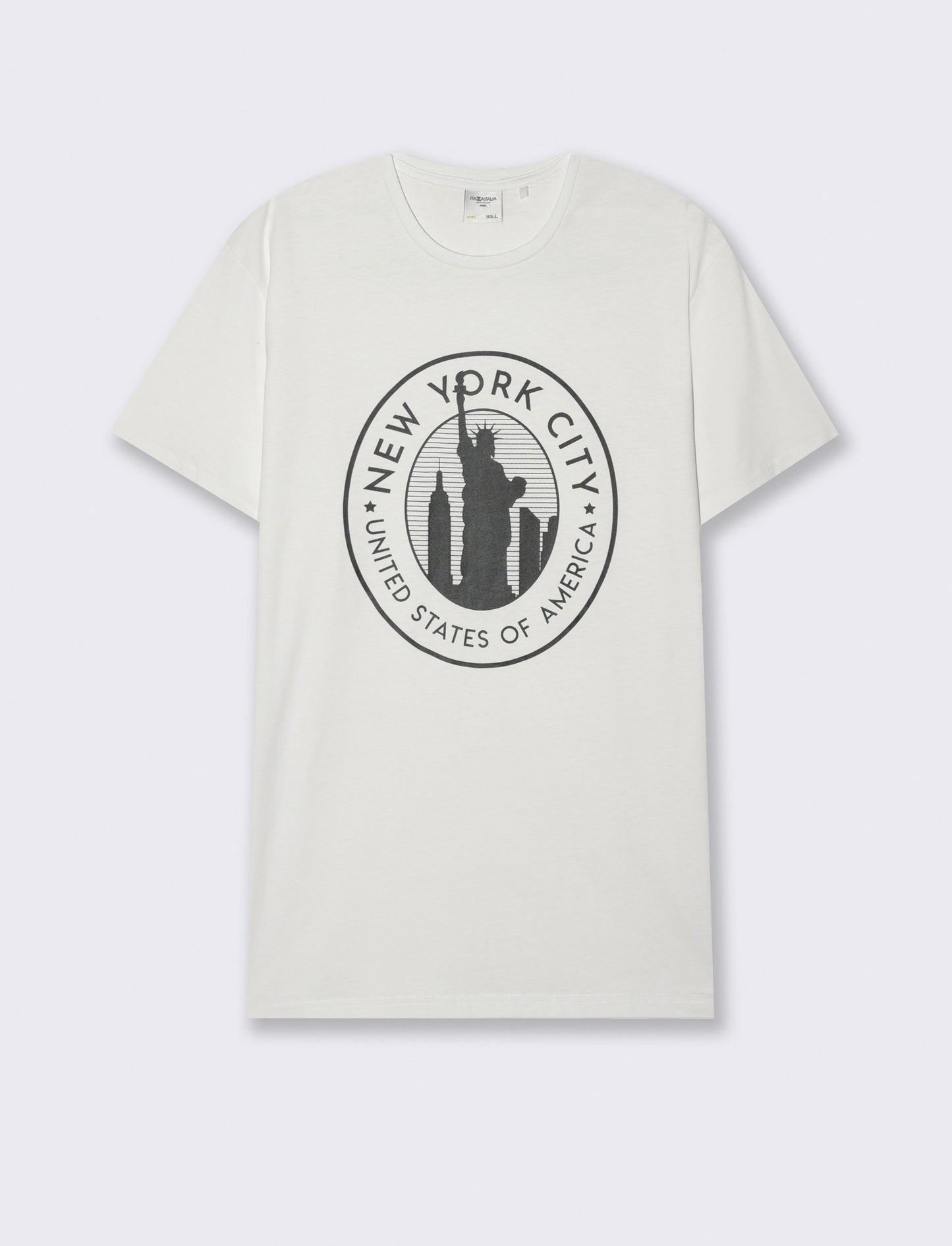 T-shirt in cotone con stampa da uomo - Bianco