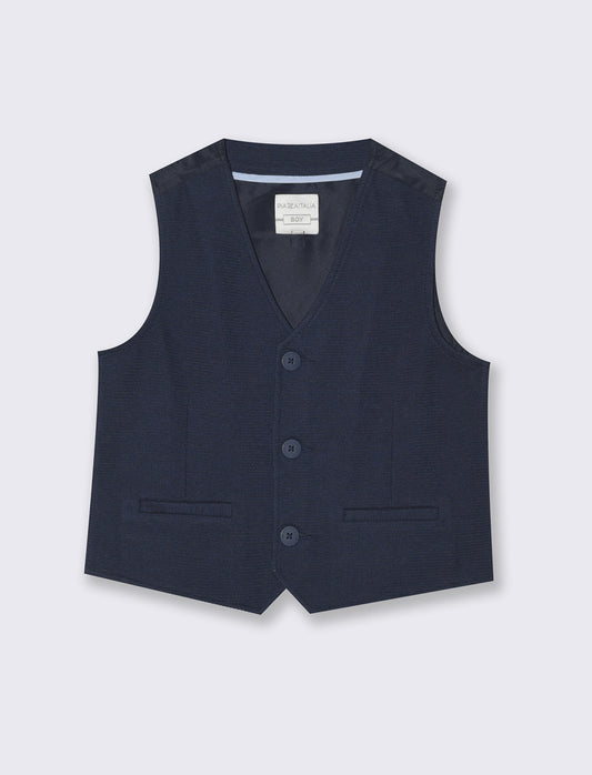 Gilet in maglia blu da bambino - Blu