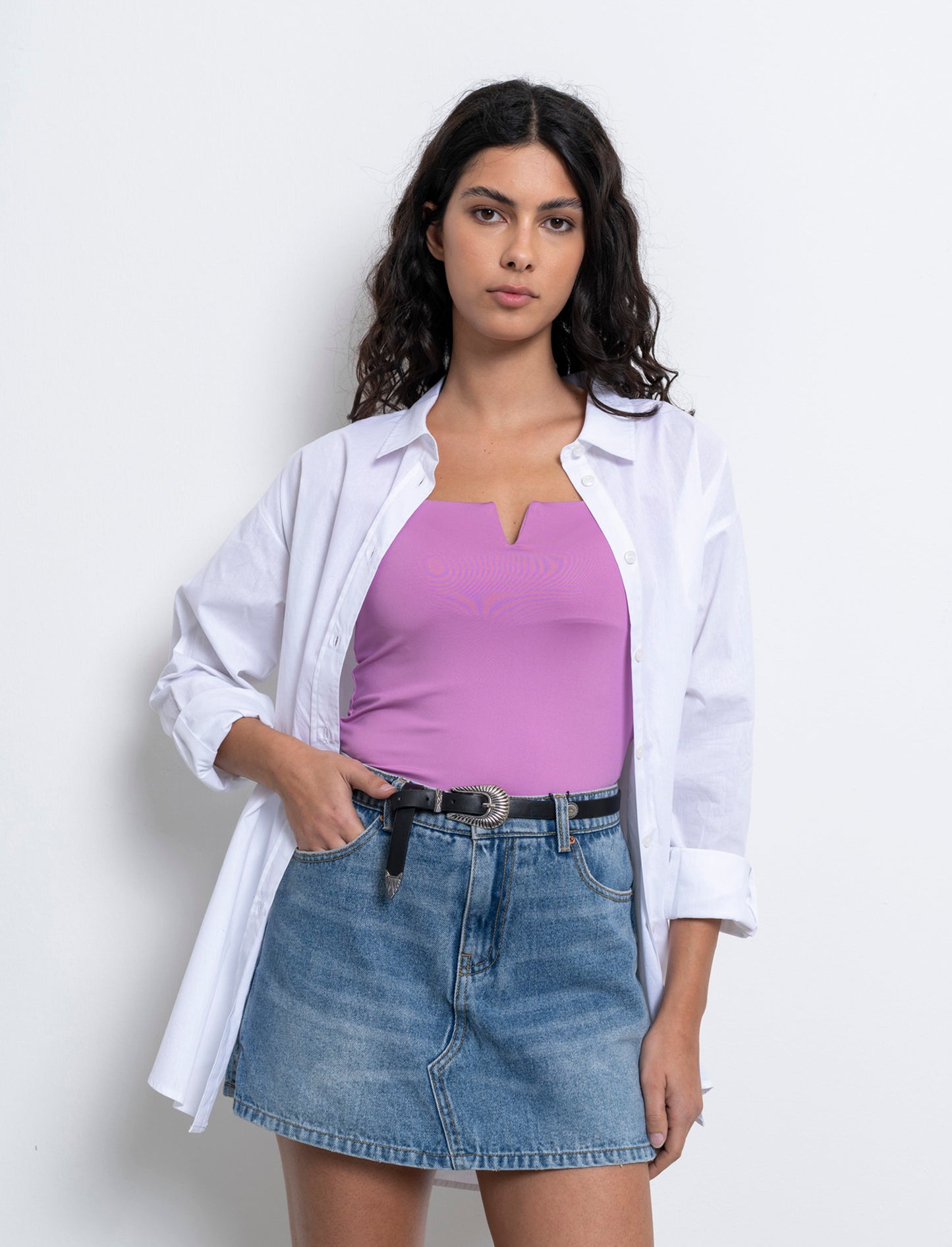 Camicia basica da donna - Bianco