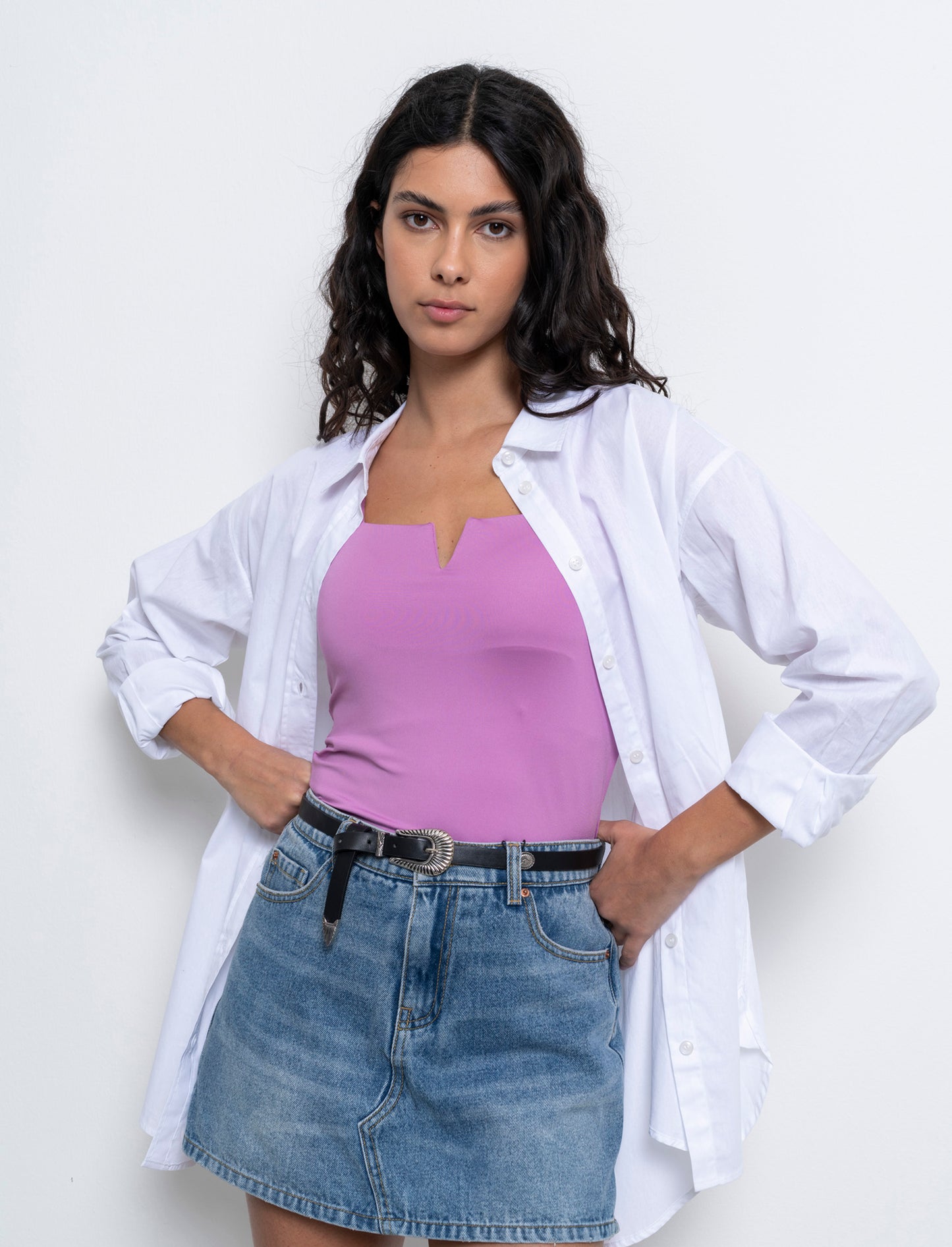 Camicia basica da donna - Bianco
