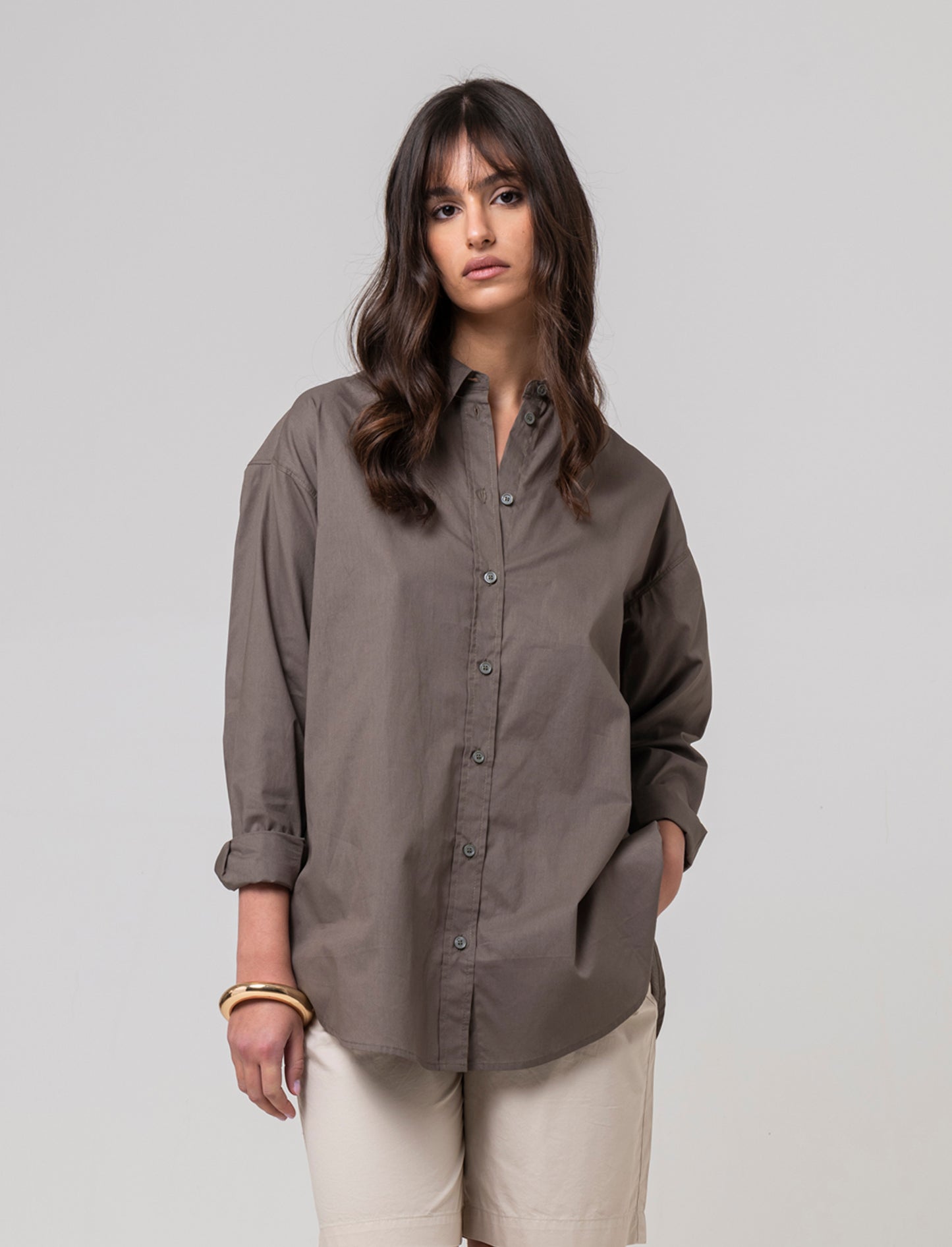 Camicia basica da donna - Verde salvia