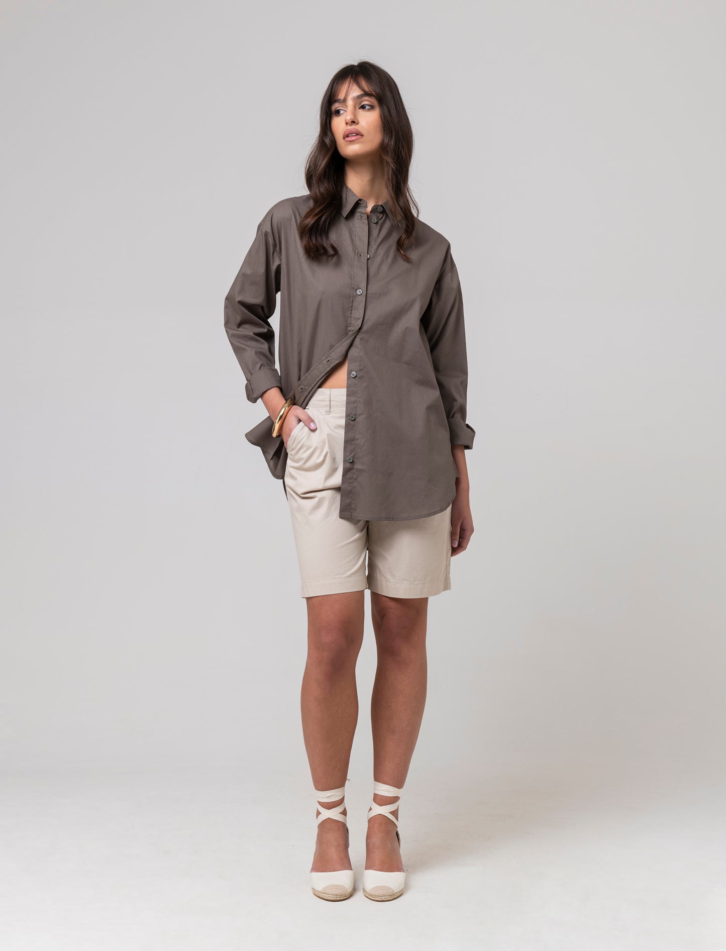 Camicia basica da donna - Verde salvia