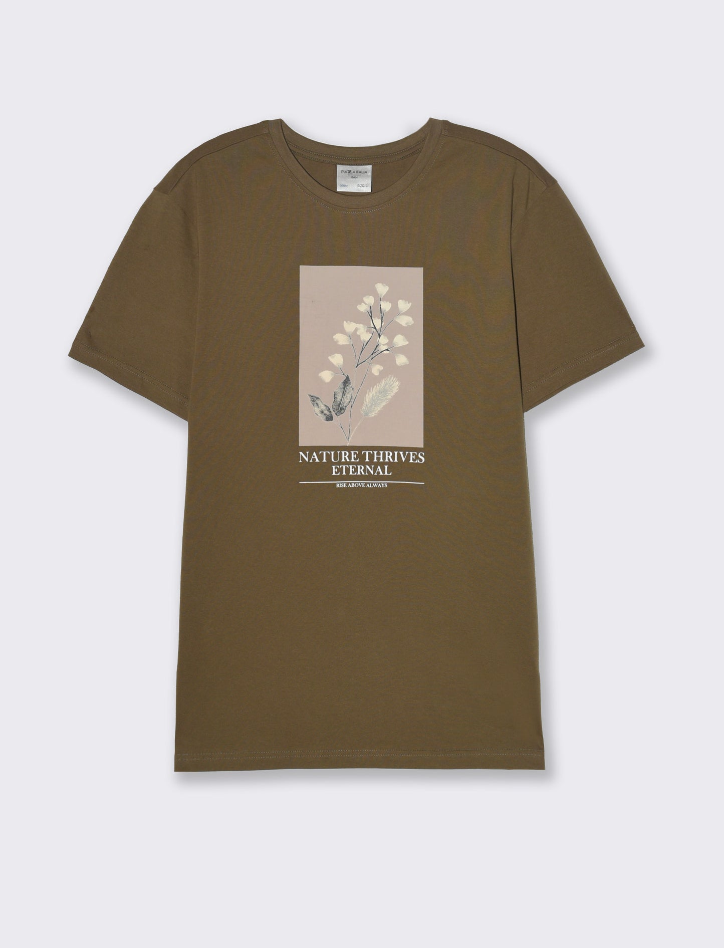 T-shirt regular fit con stampa da uomo - Verde kaki