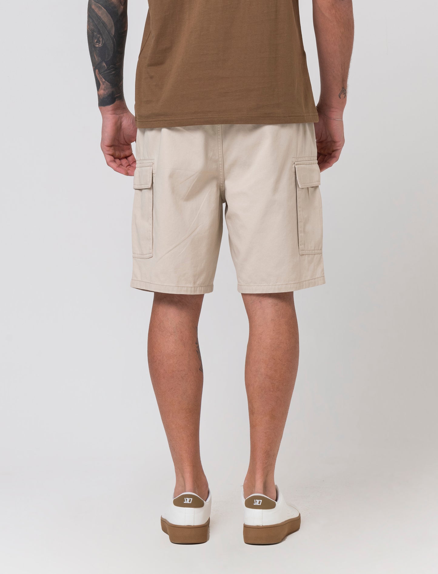 Bermuda cargo in twill da uomo - Sabbia