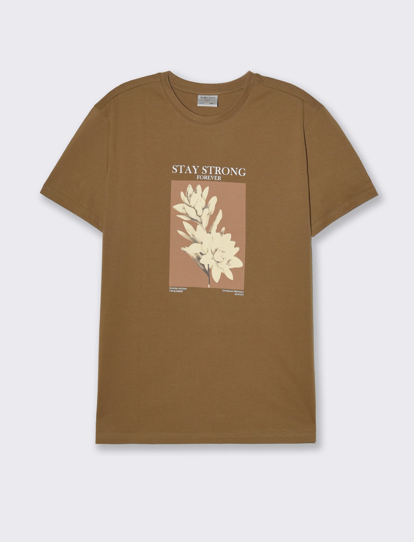 T-shirt regular fit con stampa da uomo - Grigio fango