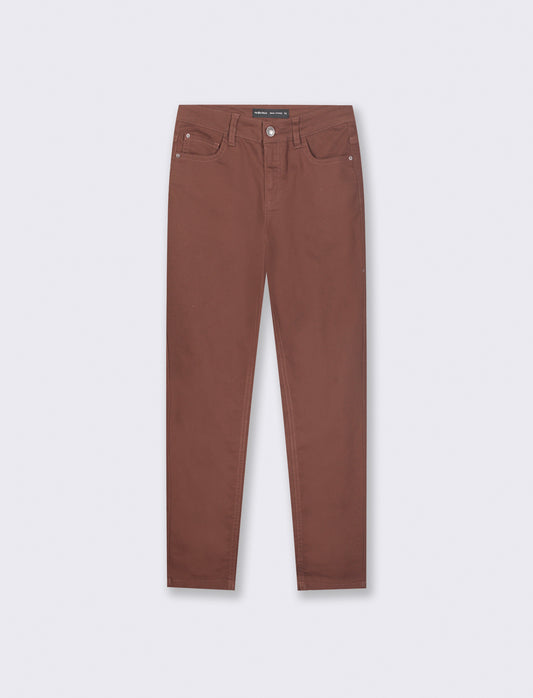 JEANS SKYNNY REGULAR WAIST - Marrone cioccolato