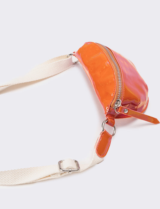 Marsupio bambina in vernice - Arancio