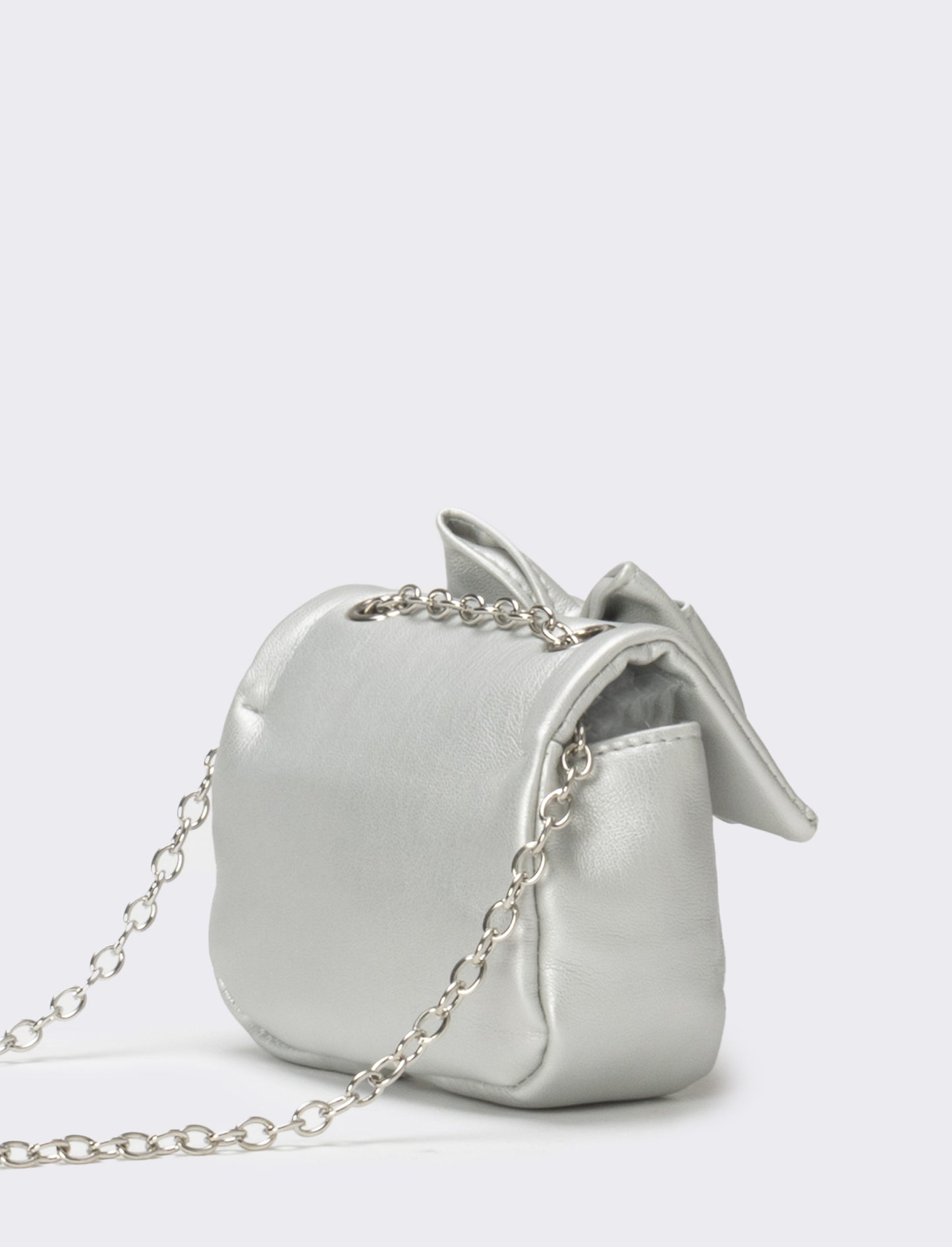 Borsa bambina tracolla con fiocco - Argento
