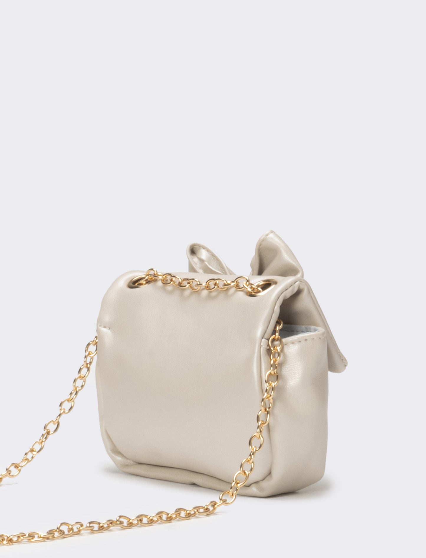 Borsa bambina tracolla con fiocco - Platino
