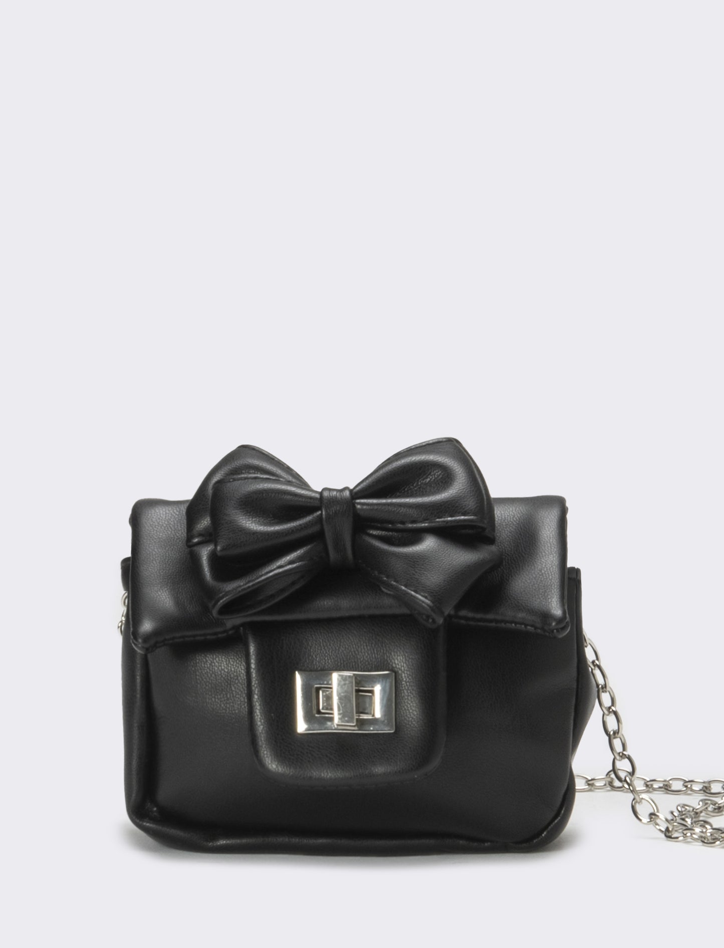Borsa bambina tracolla con fiocco - Nero