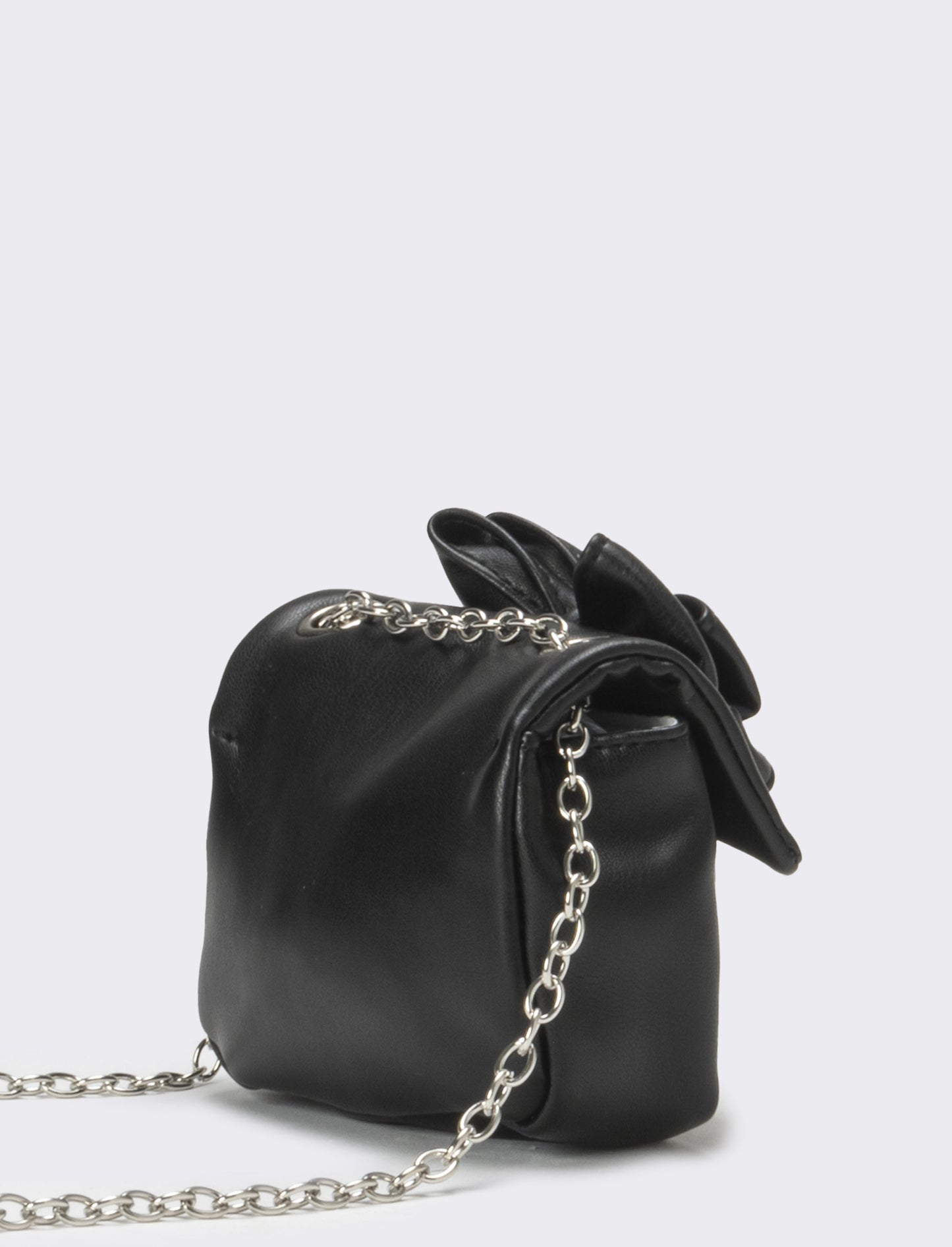 Borsa bambina tracolla con fiocco - Nero