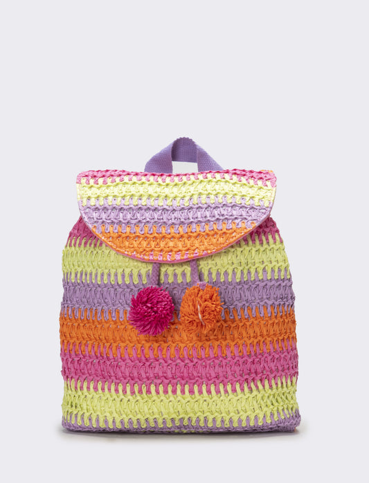Zaino bambina carta con patta multicolor - Multicolore