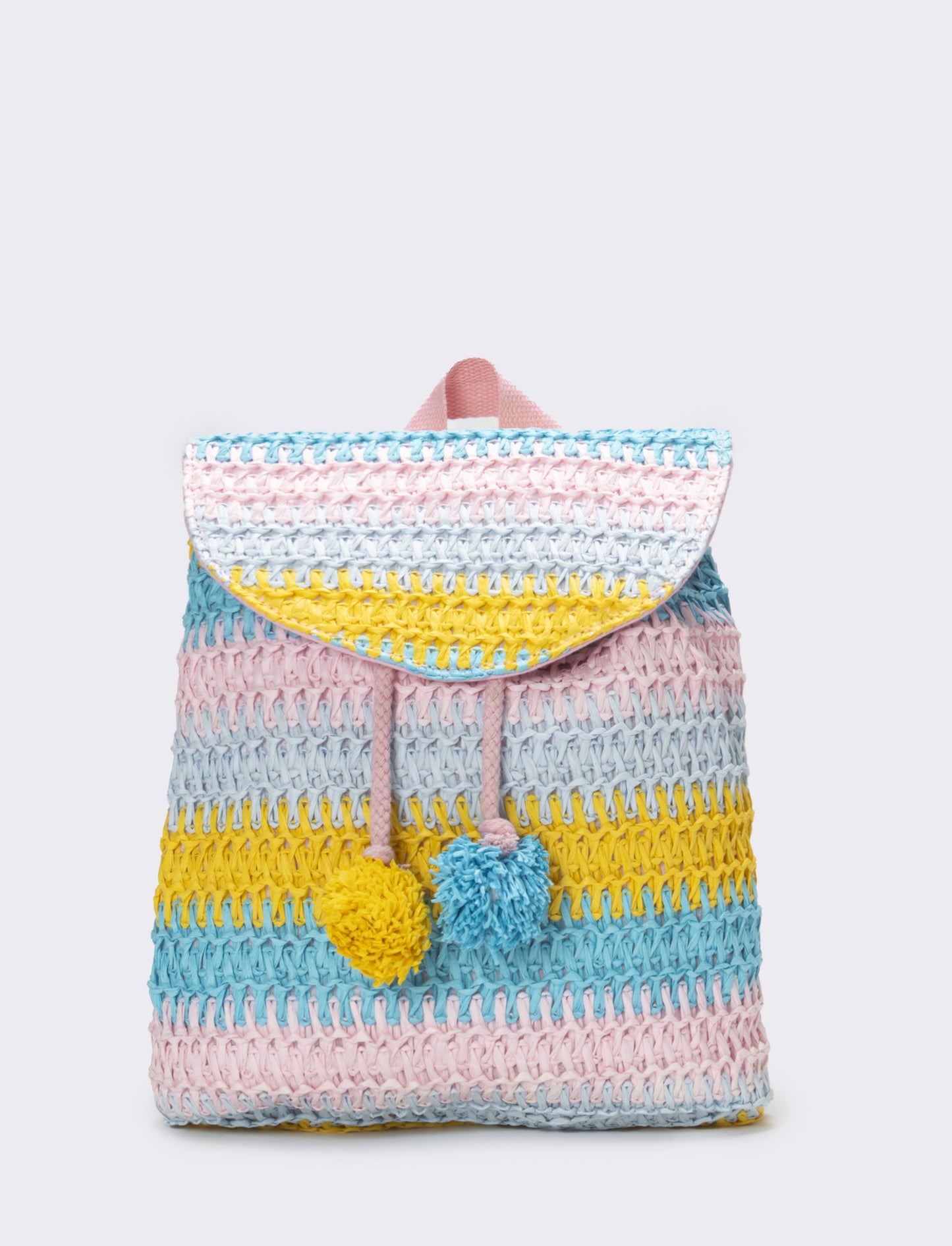 Zaino bambina carta con patta multicolor - Rosa