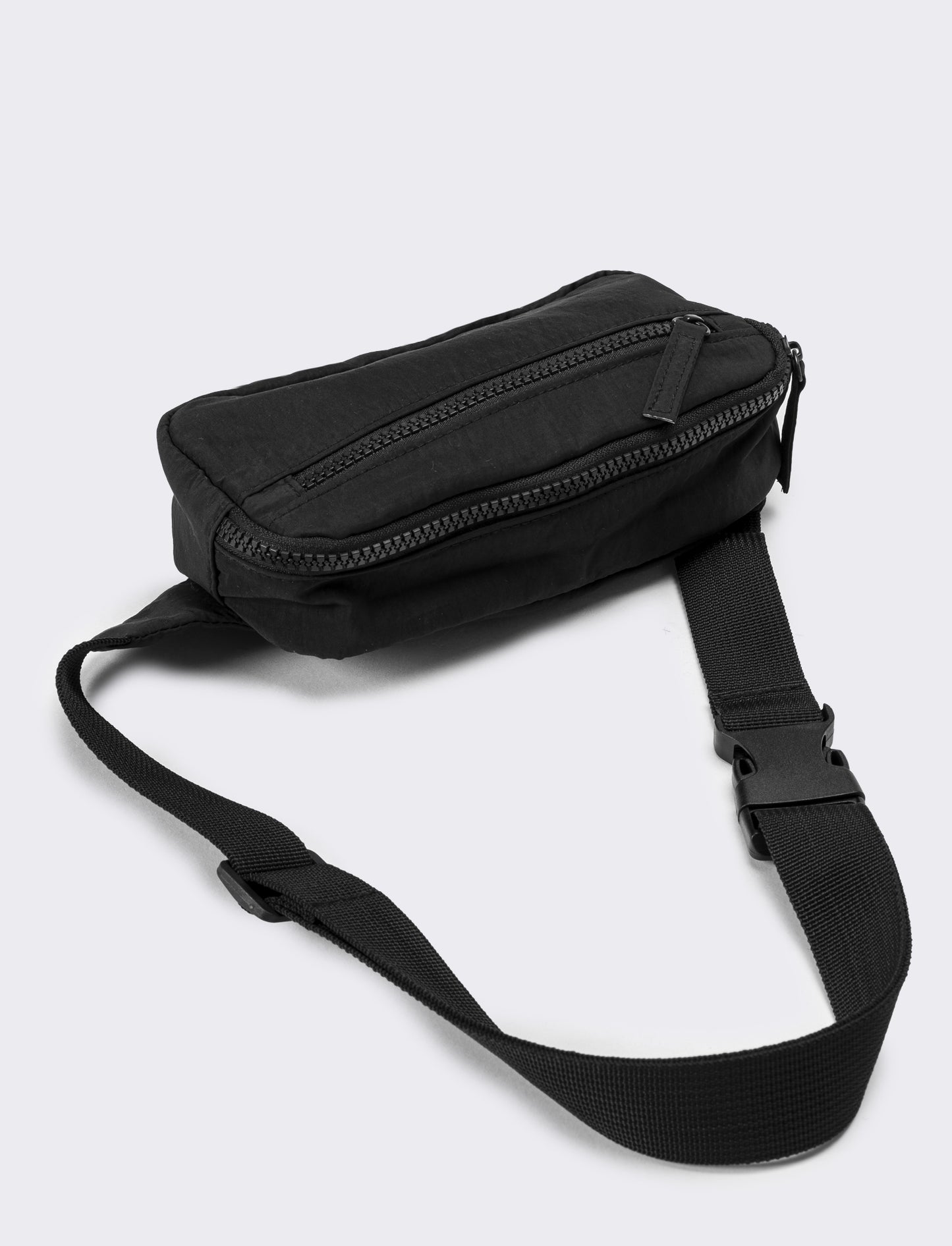 Mini marsupio uomo con zip - Nero