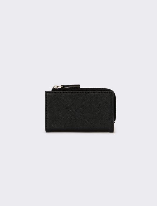 Portafogli uomo con zip portacarte - Nero