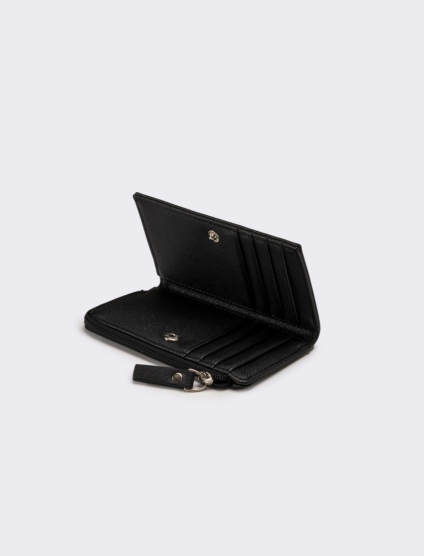 Portafogli uomo con zip portacarte - Nero