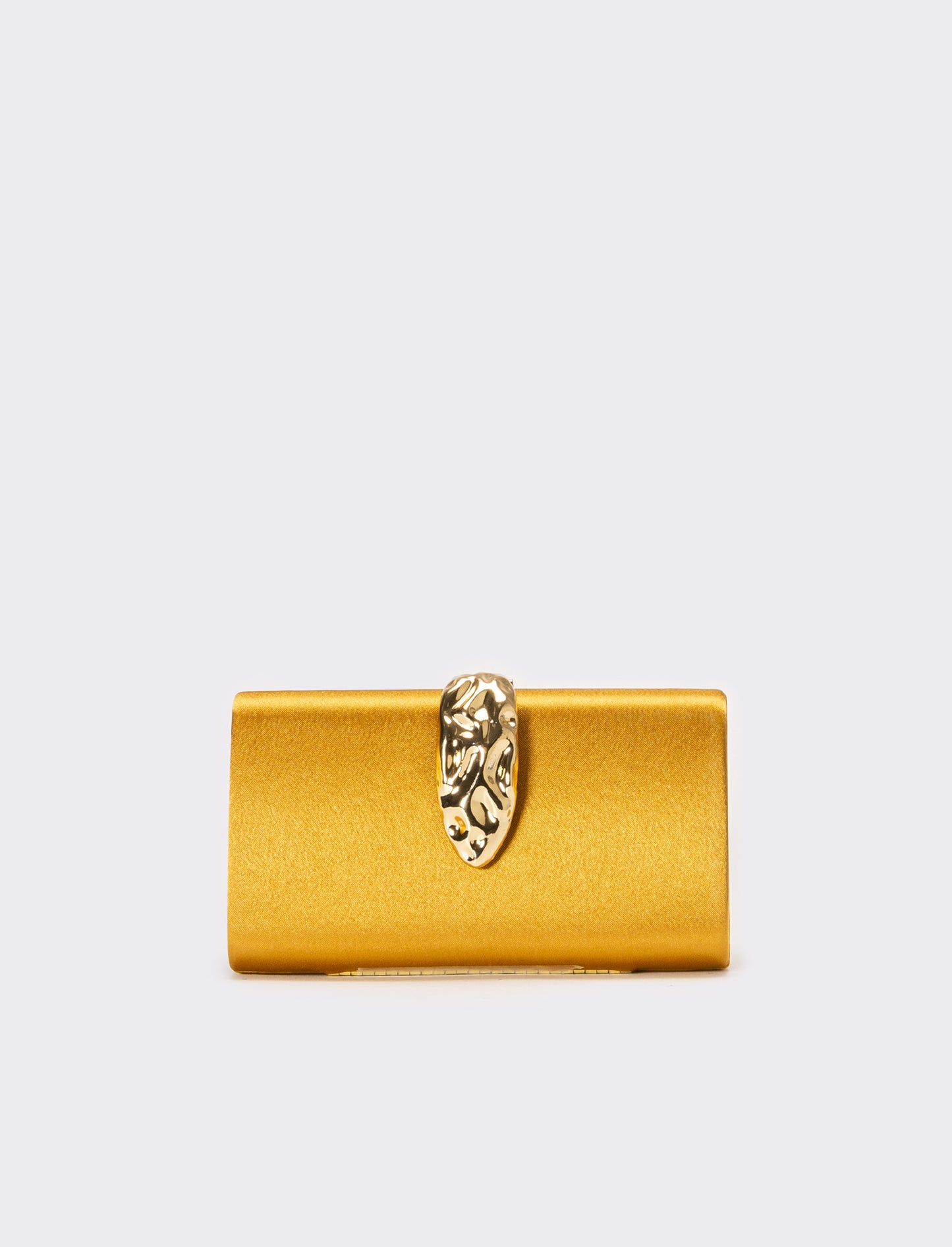Borsa donna pochette in raso con accessorio - Oro