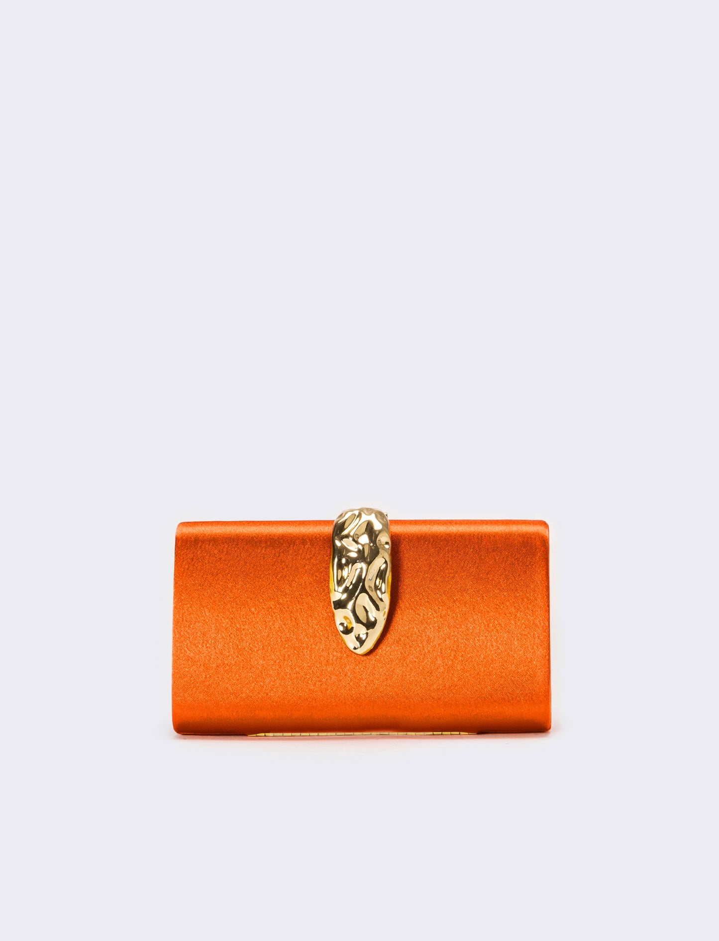 Borsa donna pochette in raso con accessorio - Arancio
